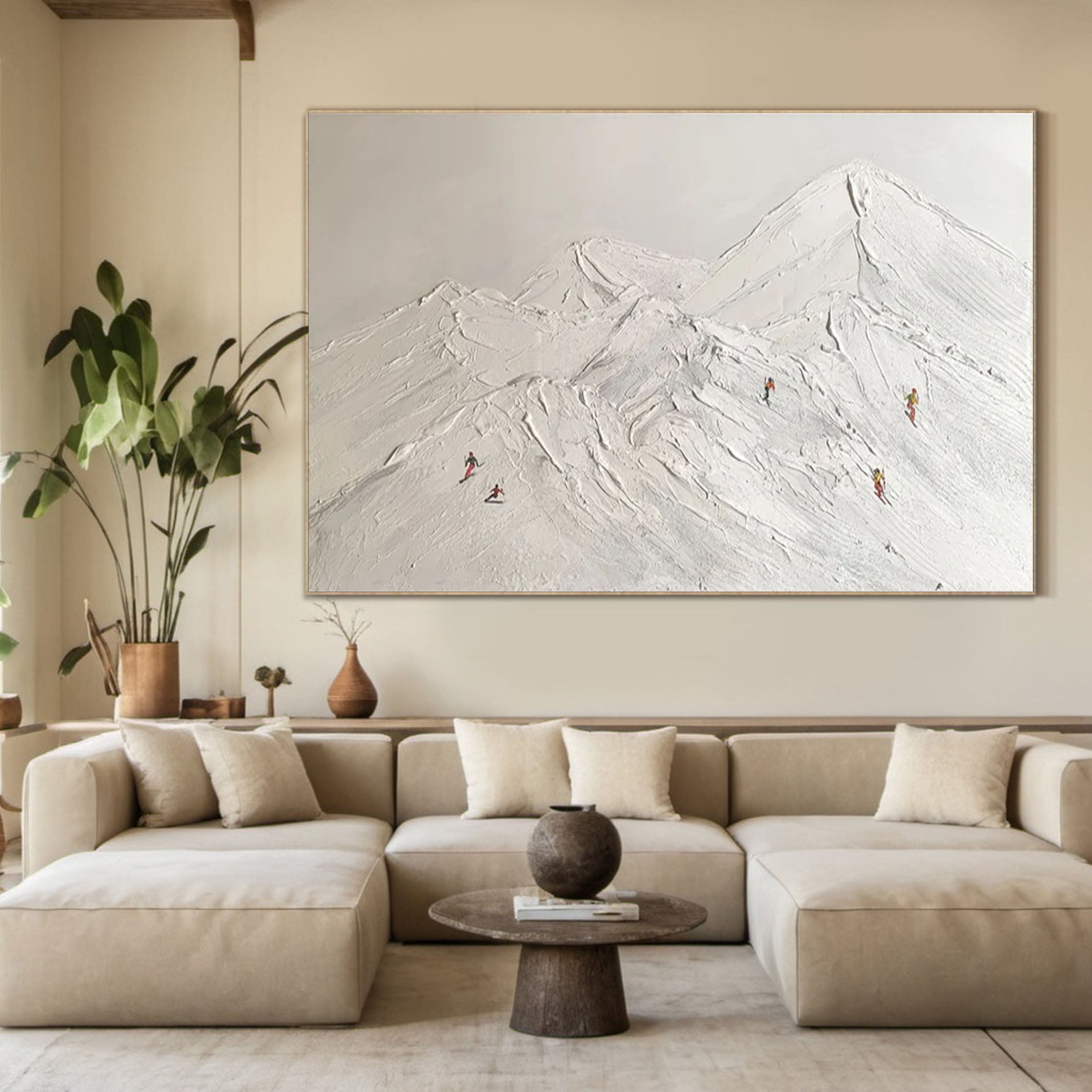 Minimalist Mountain Landscape Modern Ski Art for Home Decor #ASP 004