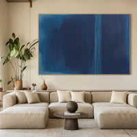 Mystic Depths Large Blue Abstract Canvas Art For Home Decor #AP 061