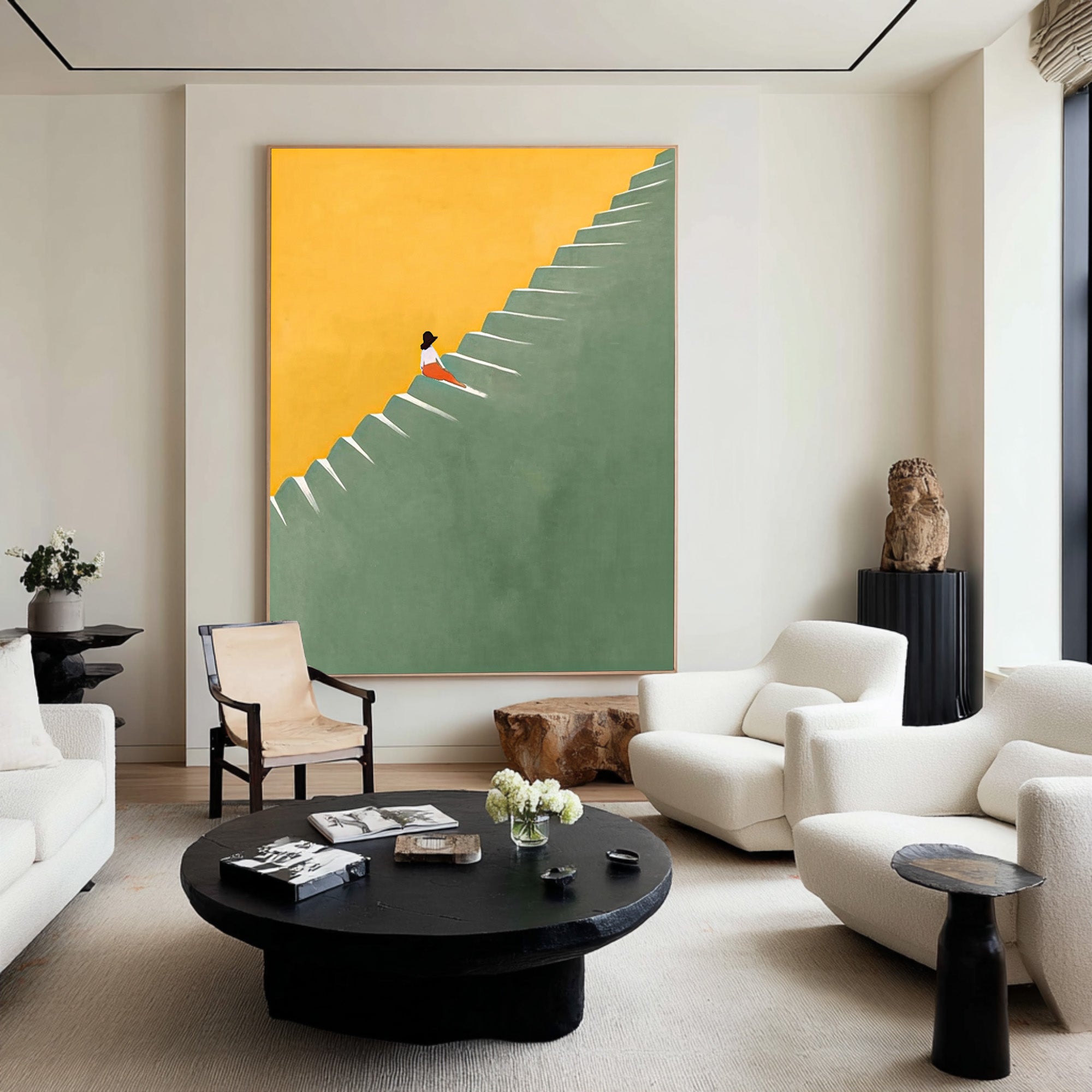 Large Contrasting Abstract Ladder Art | KeiraArt #CZ 010