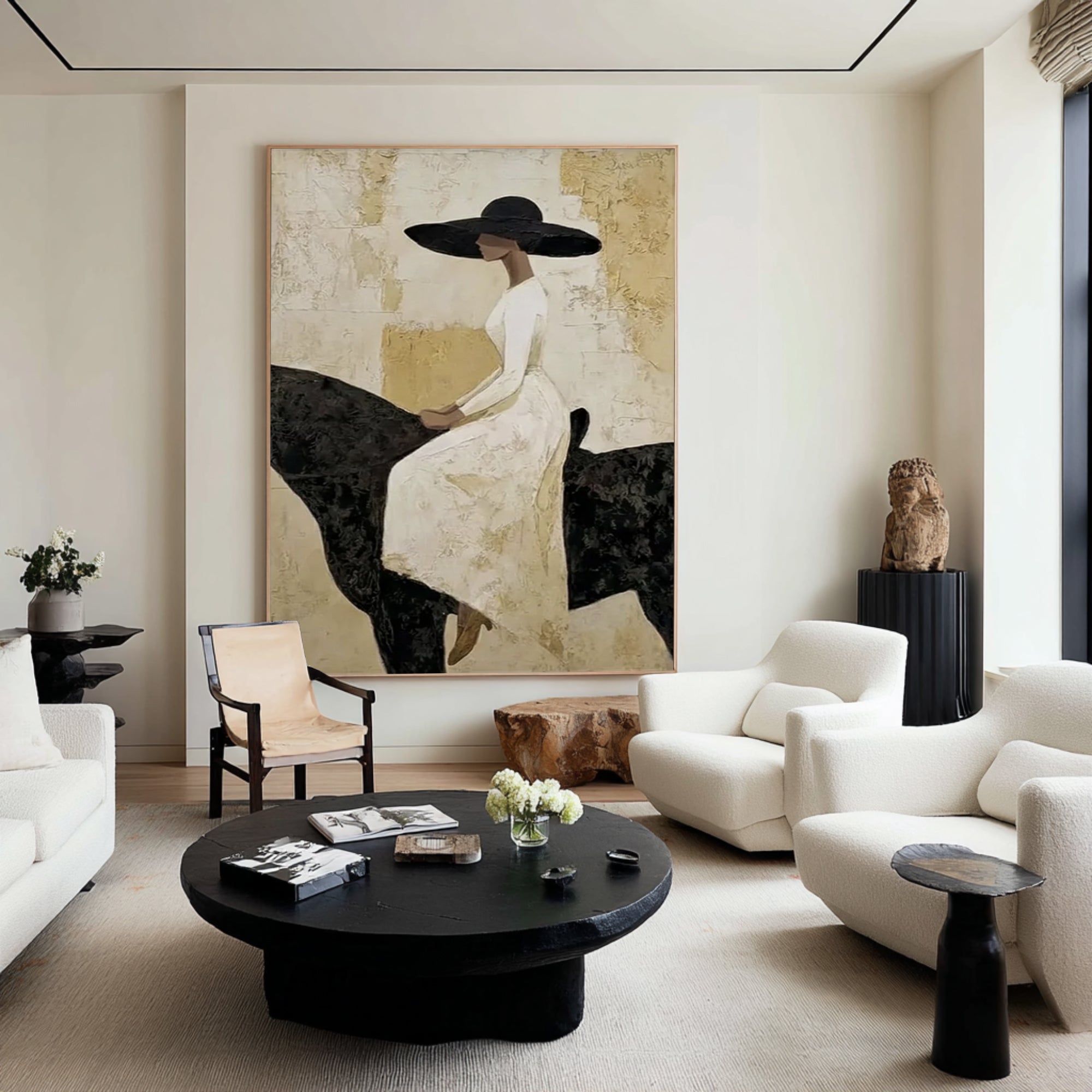 Modern Elegant Cowgirl Horsewoman Canvas Art Contemporary Figurative Painting