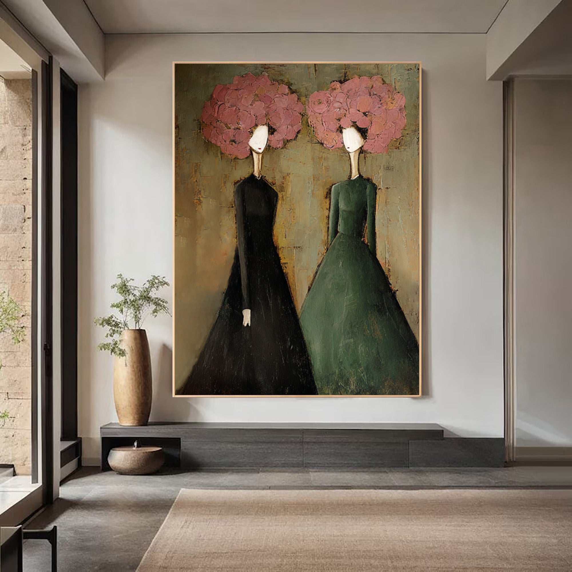 Feminine Figurative Oil Painting in Earthy Tones #CZ 035