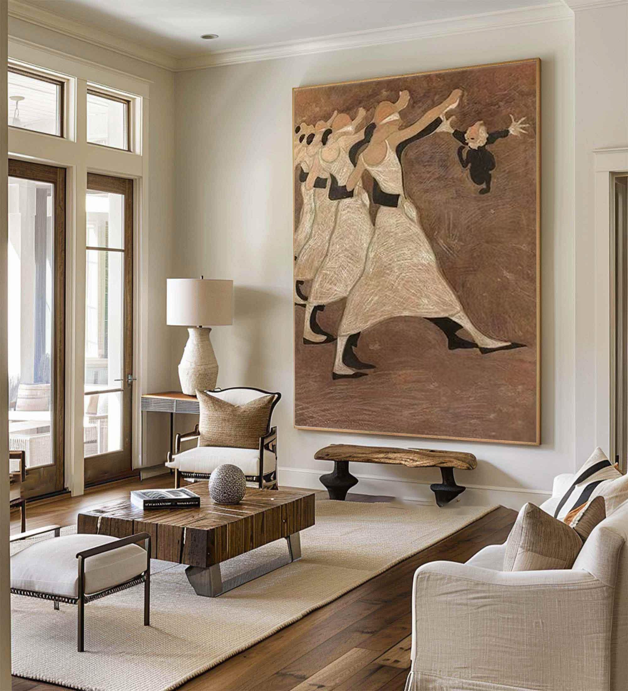 Stylized Figure Painting Vintage Inspired Wall Art #AG 090