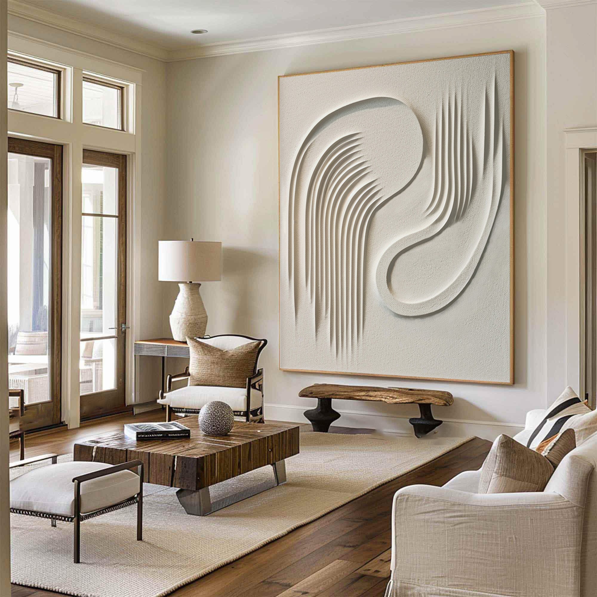 3D Textured Wall Art Abstract Flowing Lines Canvas #AG 095