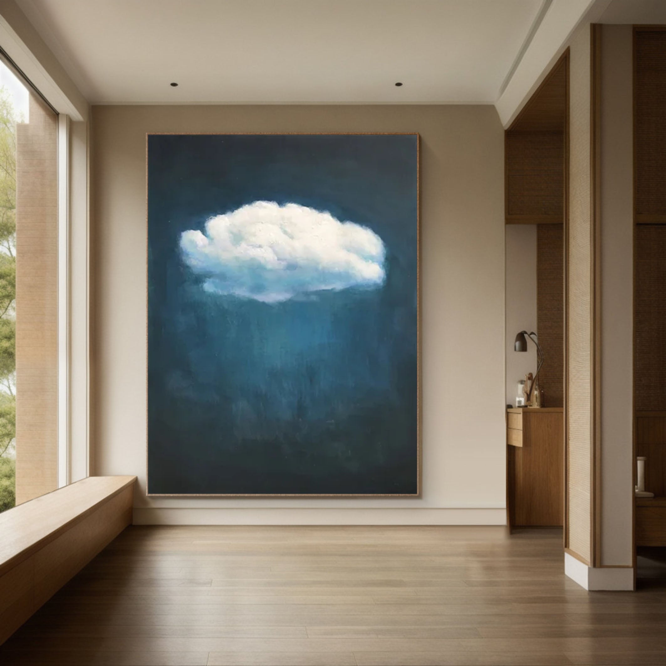 Celestial Serenity Large Abstract Cloud Painting #OS 070