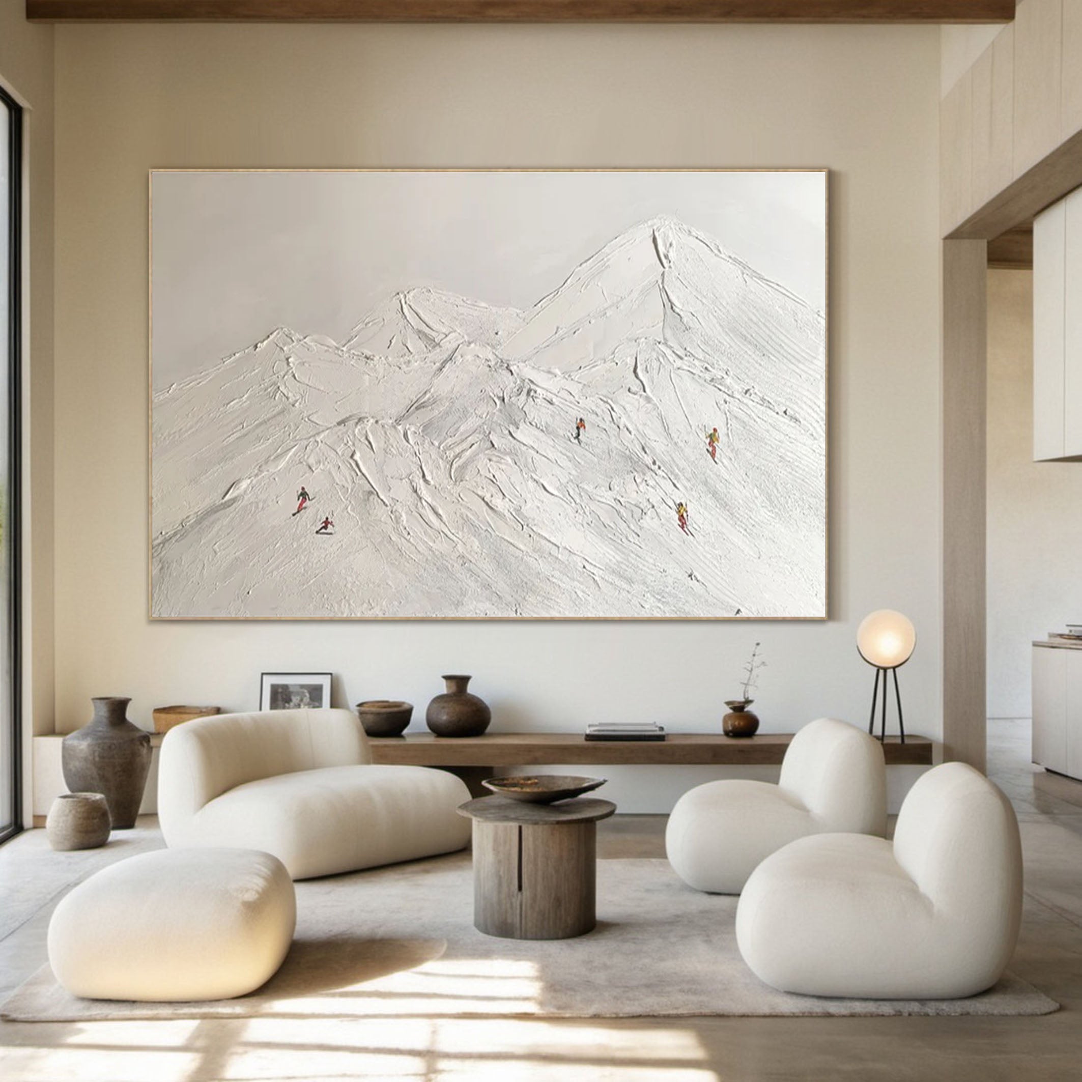 Minimalist Mountain Landscape Modern Ski Art for Home Decor #ASP 004