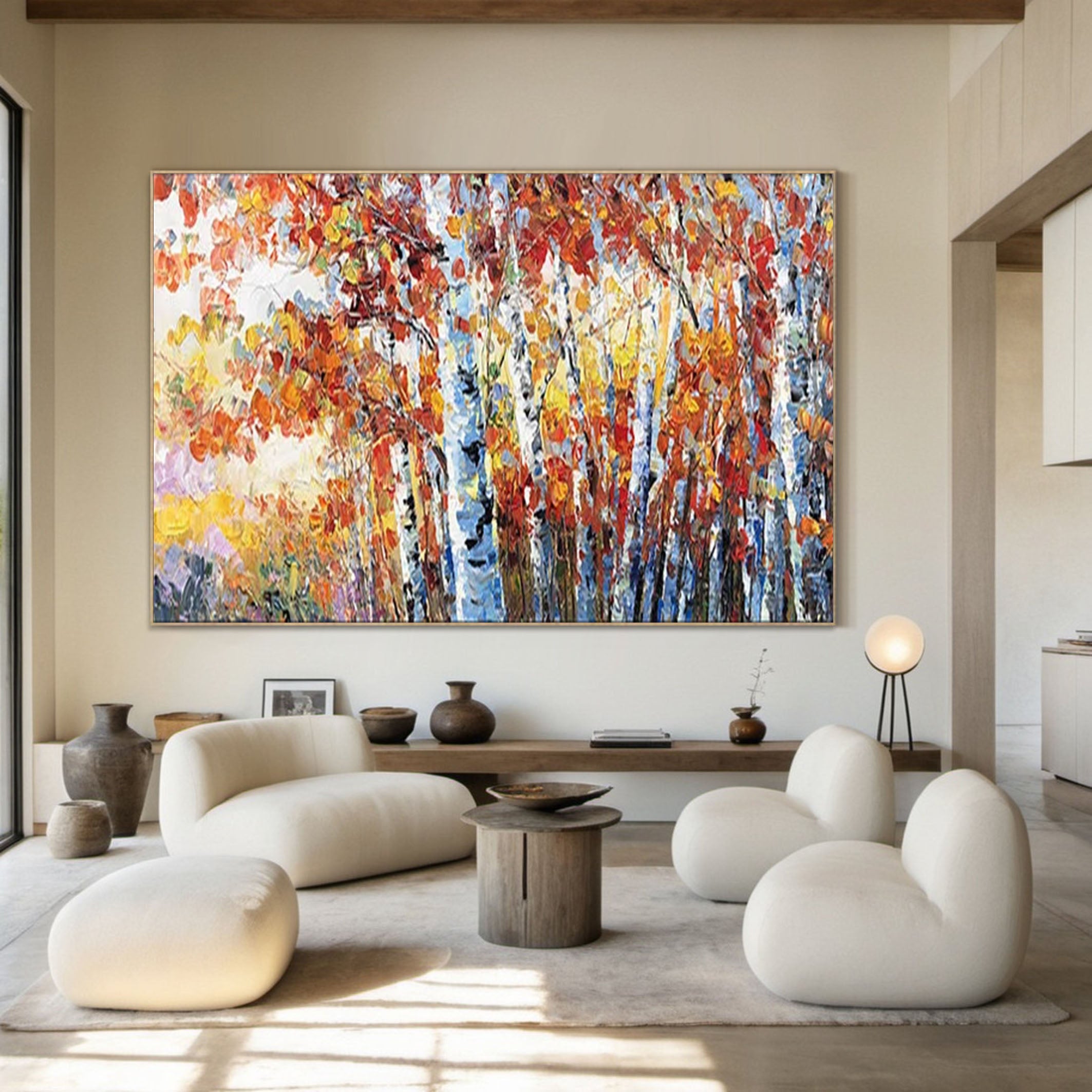 Autumn Whisper Large Colorful Forest Landscape Art #FT 042