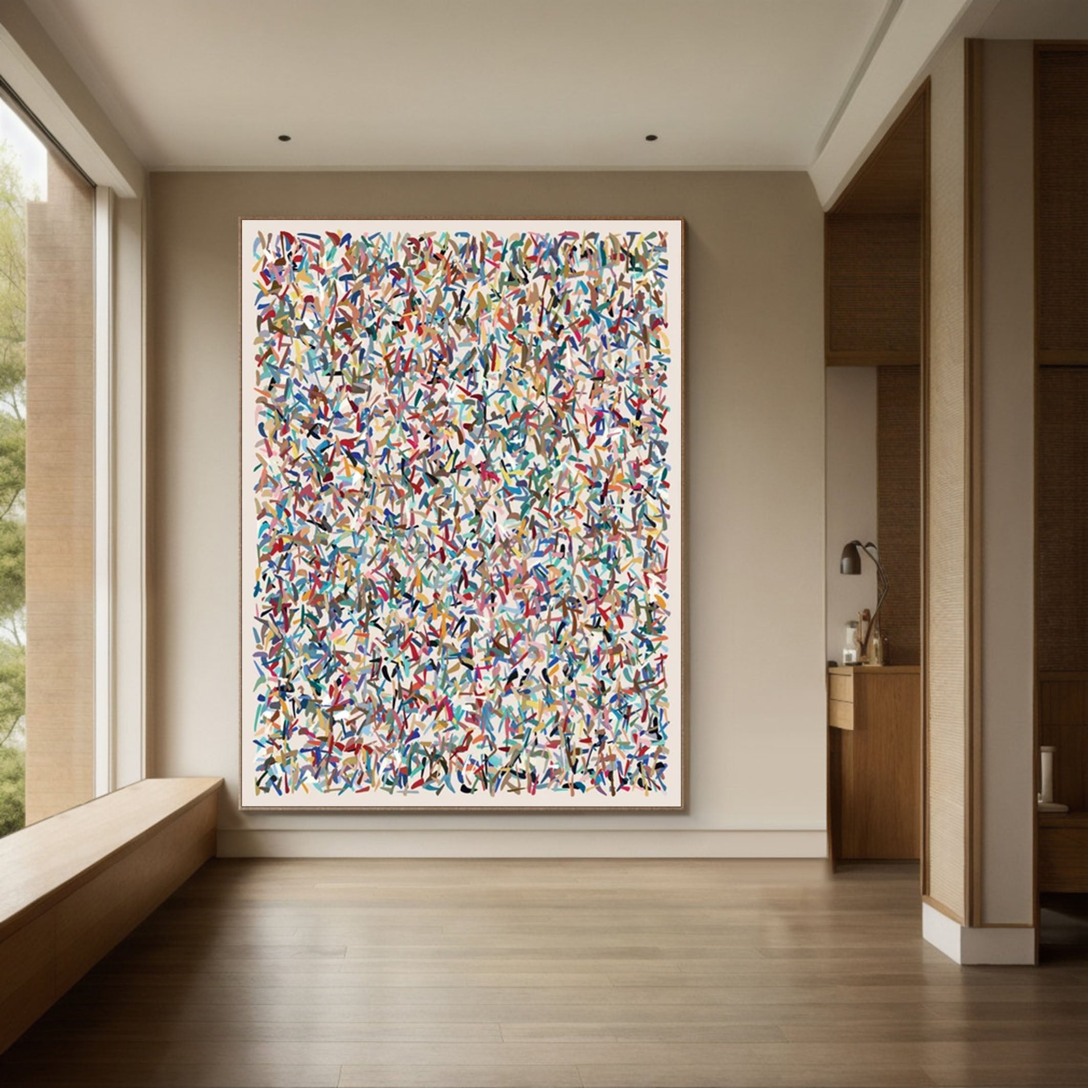 Intricate Chaos Abstract Colorful Canvas Wall Art #AP 048