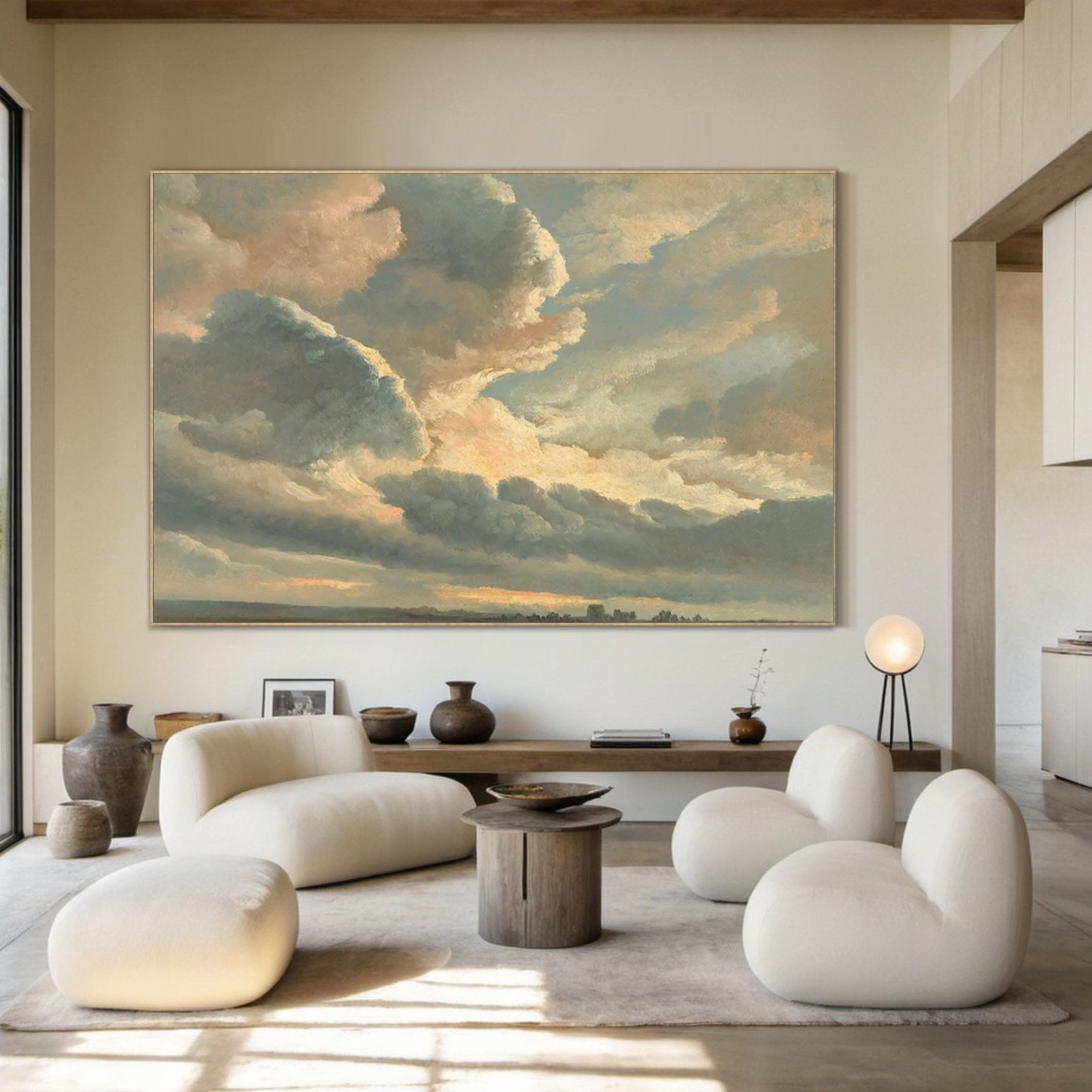 Expansive Sky Oil Painting Majestic Clouds Art for Home Decor #OS 054