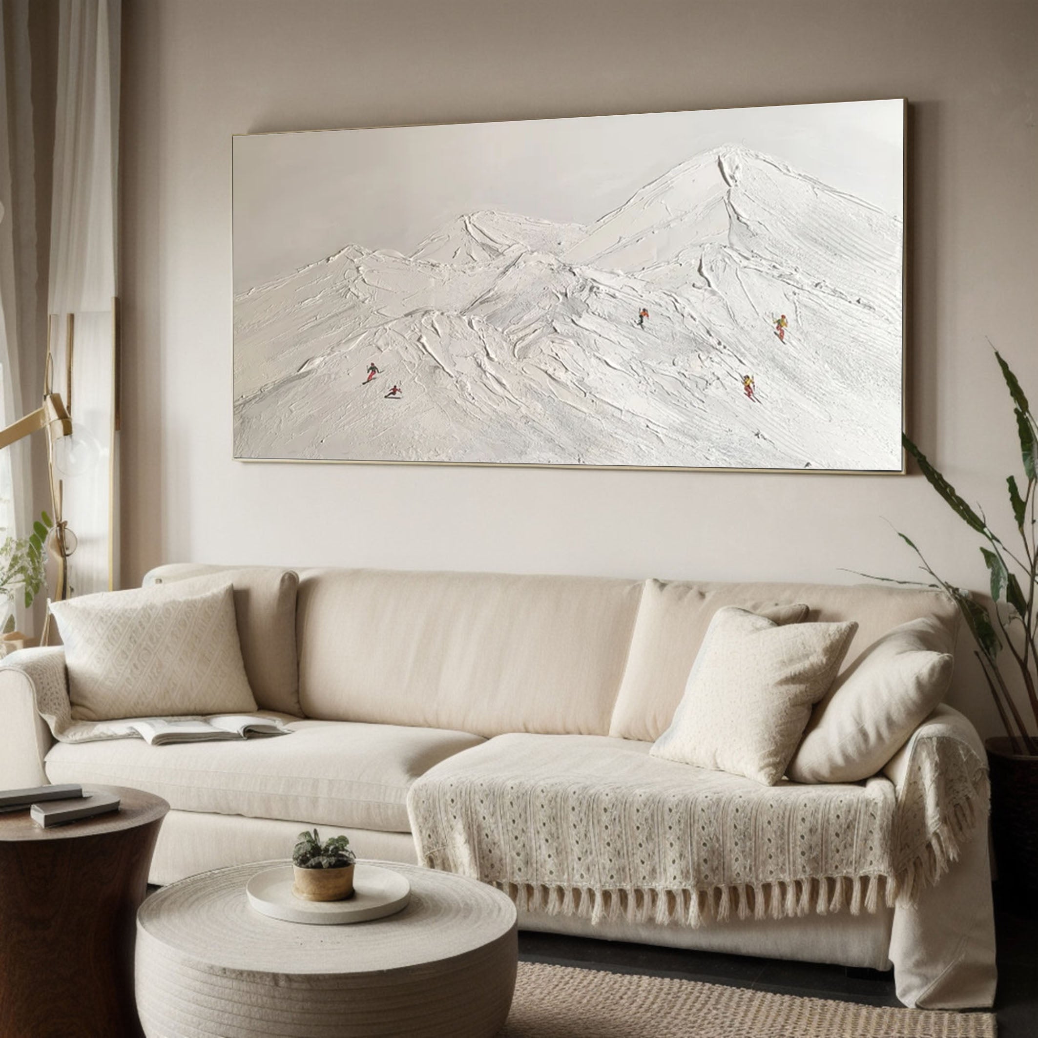 Minimalist Mountain Landscape Modern Ski Art for Home Decor #ASP 004