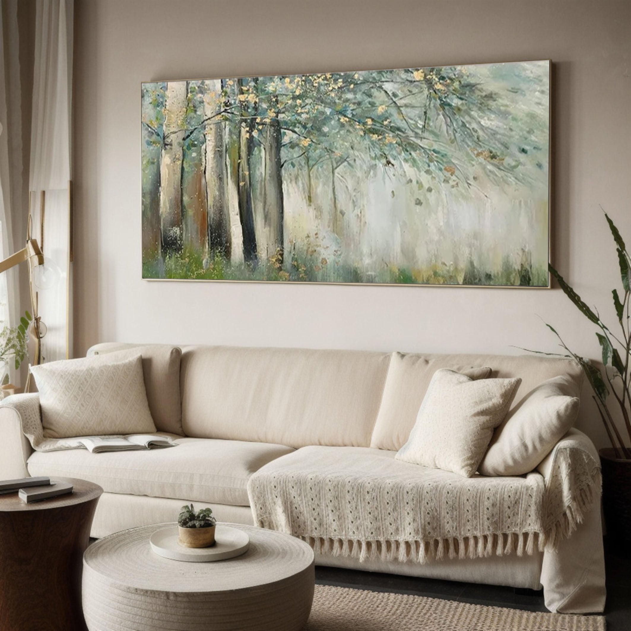 Enchanted Forest Canvas Art Serene Nature Inspired Wall Decor #FT 053