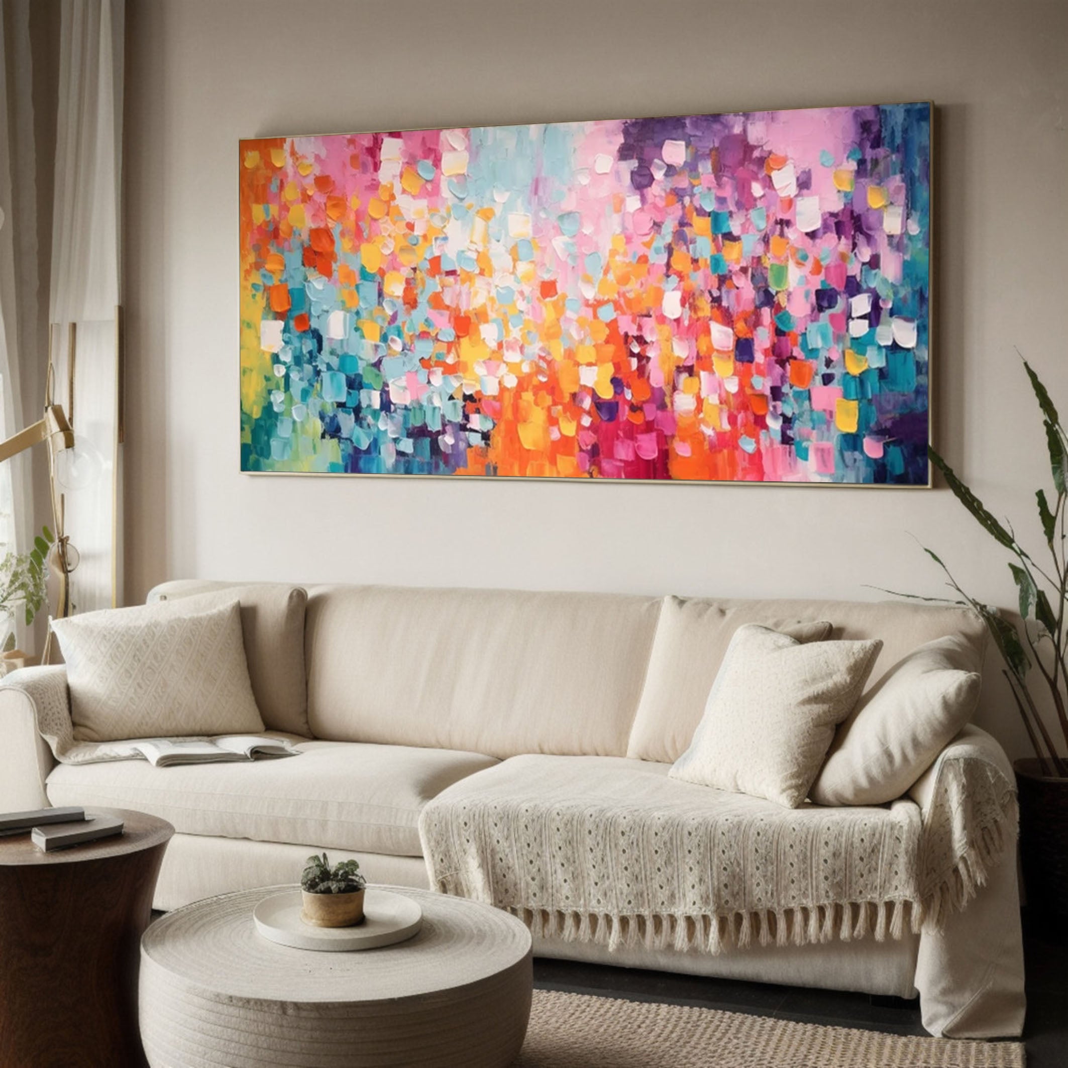 Cascade of Colors Large Modern Vibrant Abstract Artwork #MMA 172