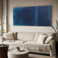 Mystic Depths Large Blue Abstract Canvas Art For Home Decor #AP 061