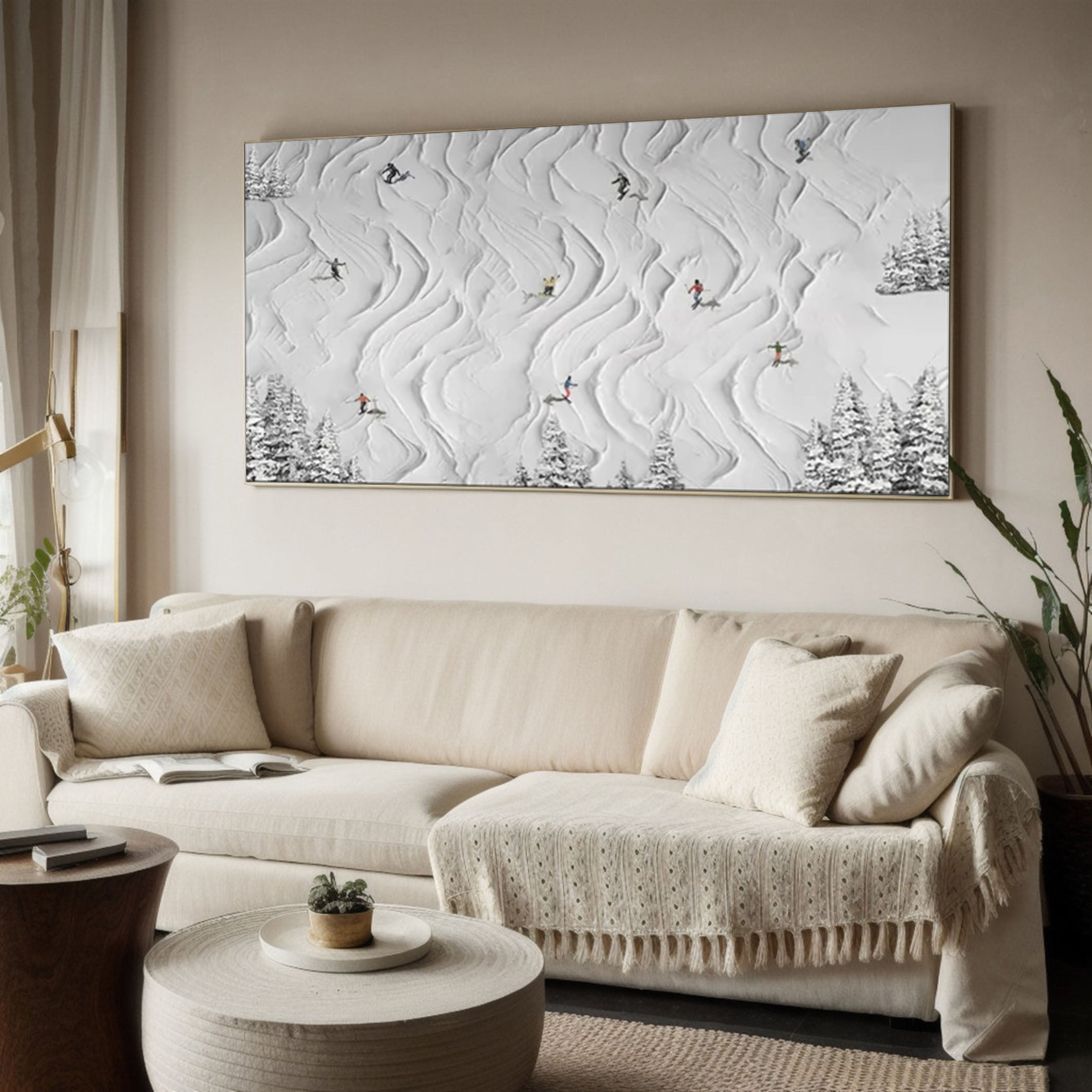 Winter Whisper White Textured Artwork of Snowy Landscape #ASP 010