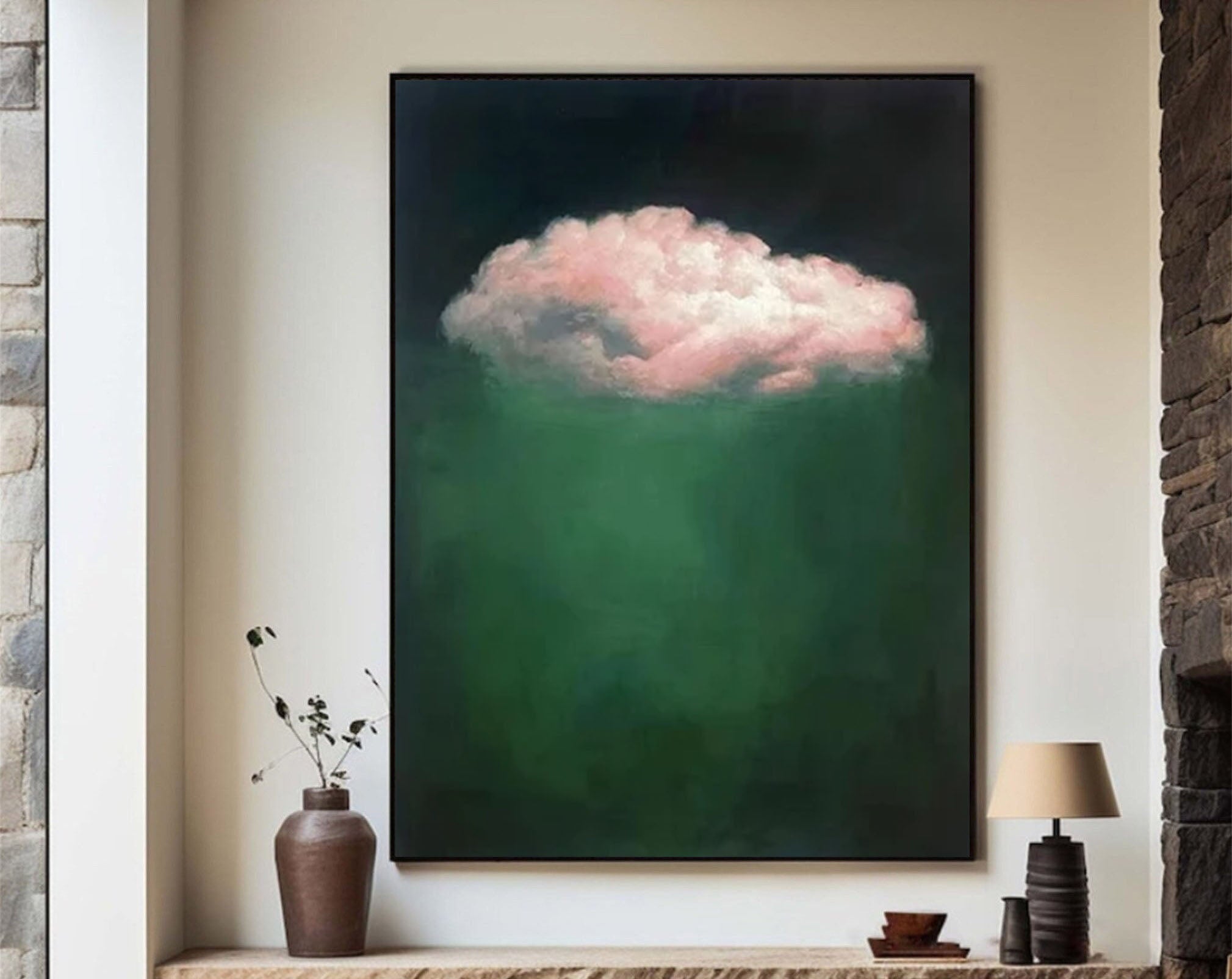 Celestial Serenity Large Abstract Cloud Painting #OS 071