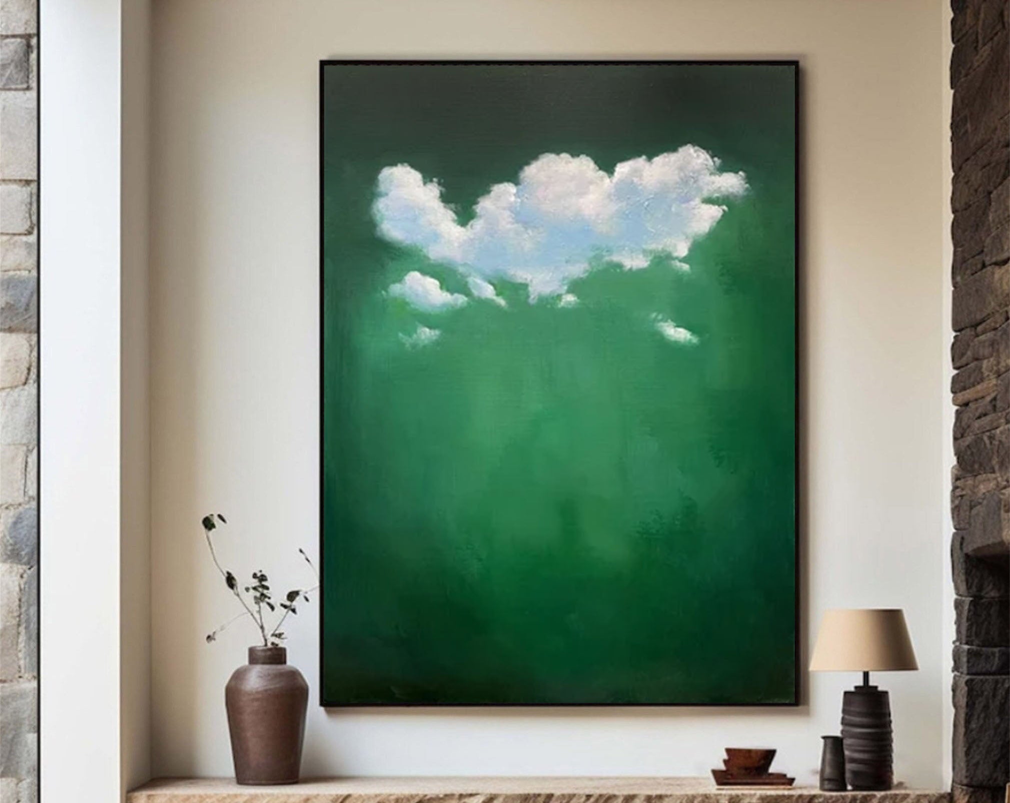 Celestial Serenity Large Abstract Cloud Painting #OS 066