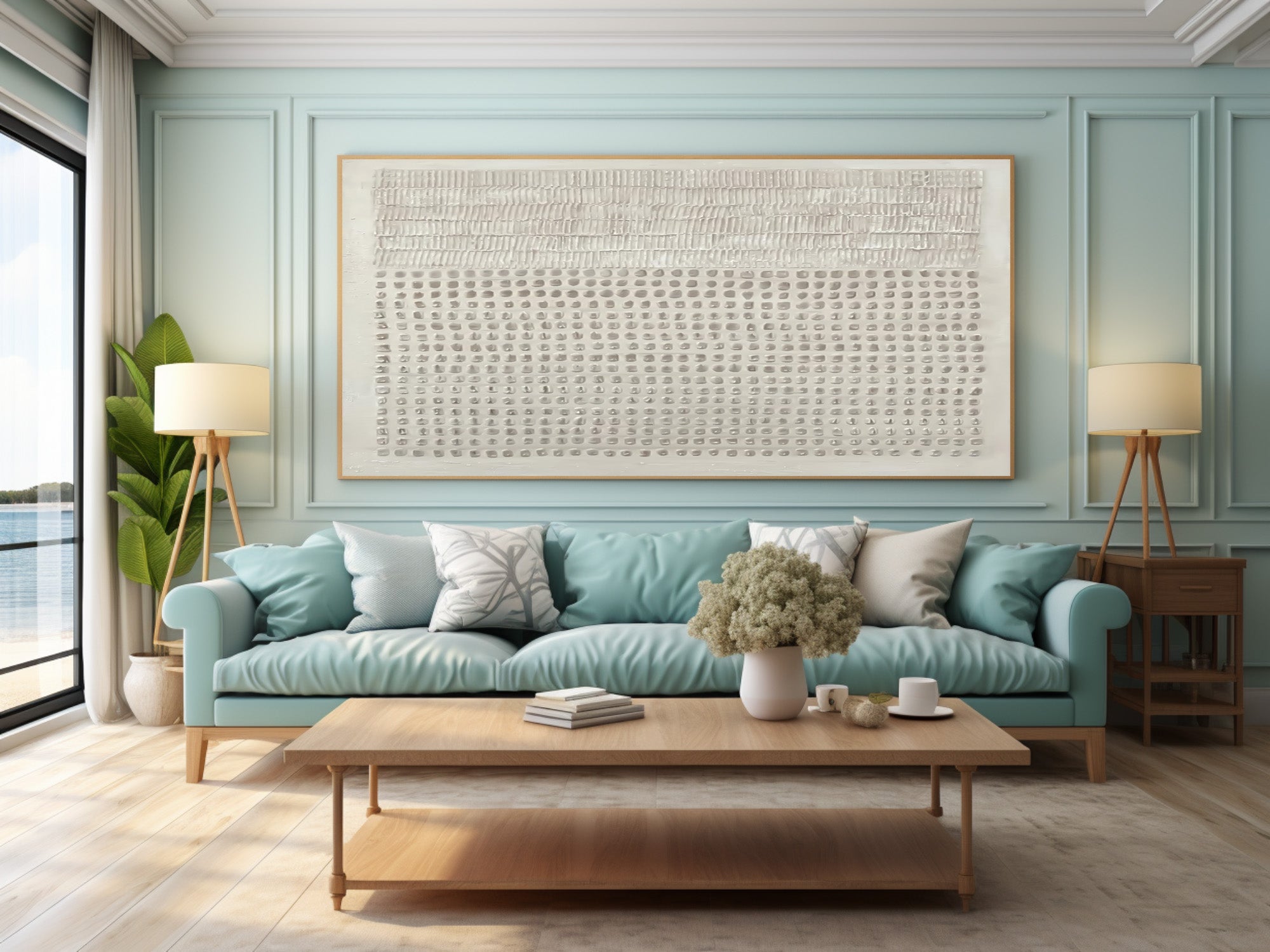 Large Textured White Wall Art - Contemporary Abstract #AG 031
