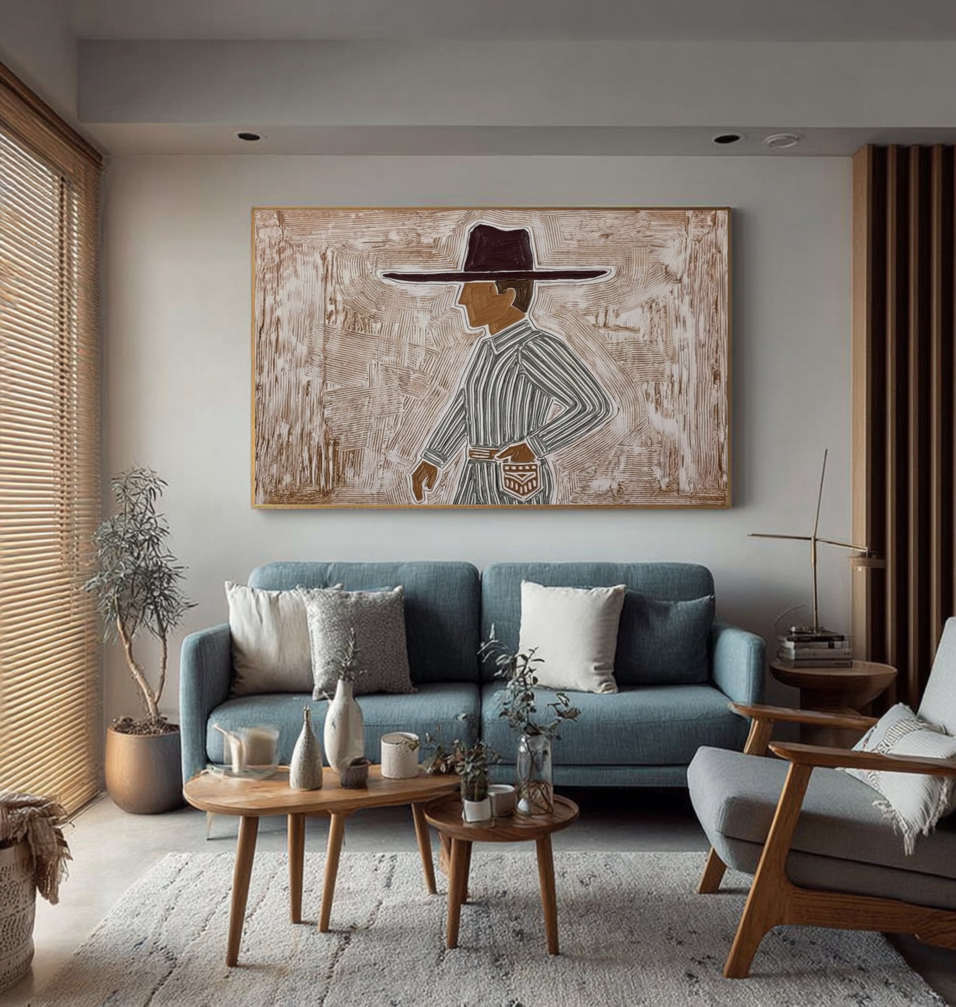 Oversized Bohemian Woman Artwork Modern Figurative Canvas Art | KeiraArt