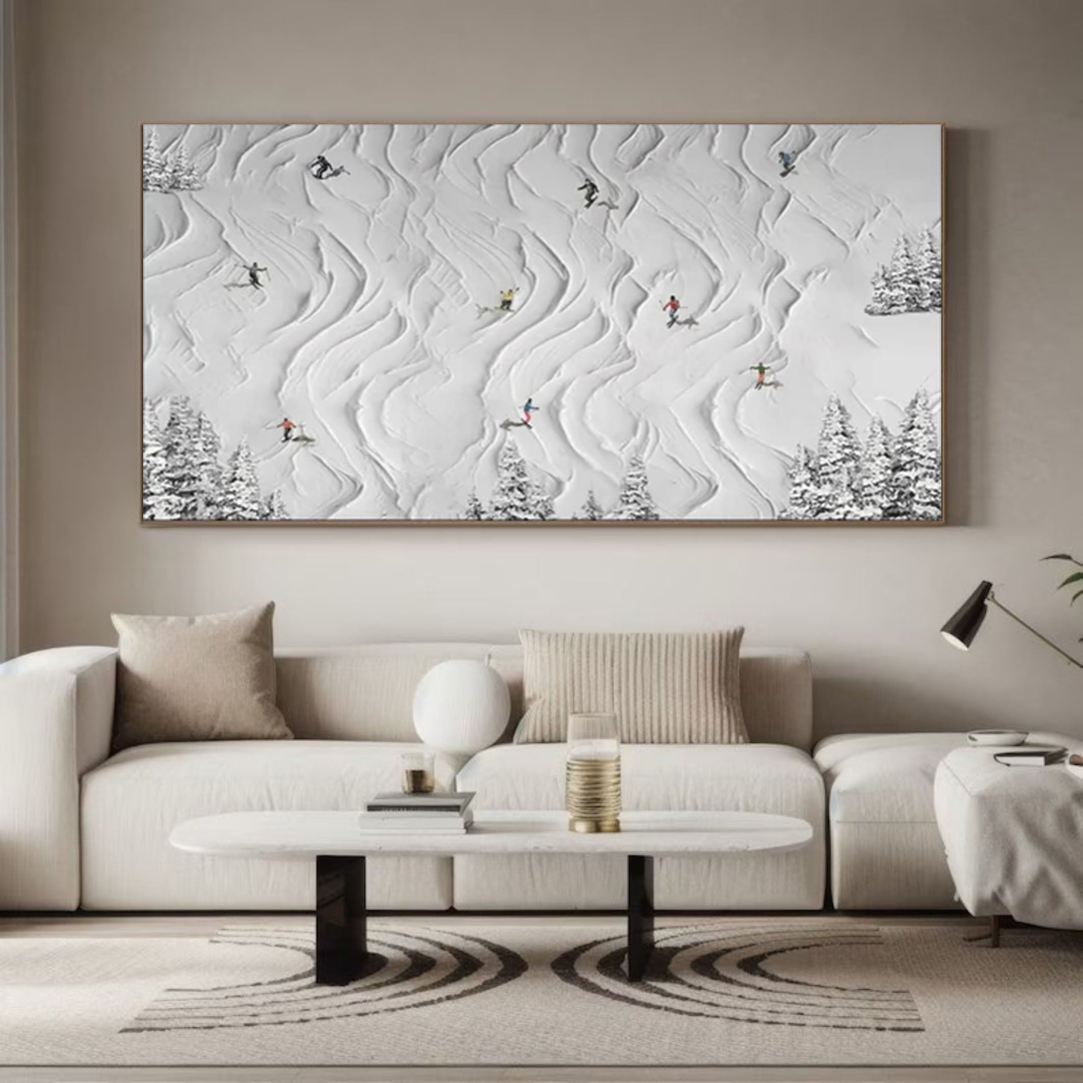 Winter Whisper White Textured Artwork of Snowy Landscape #ASP 010