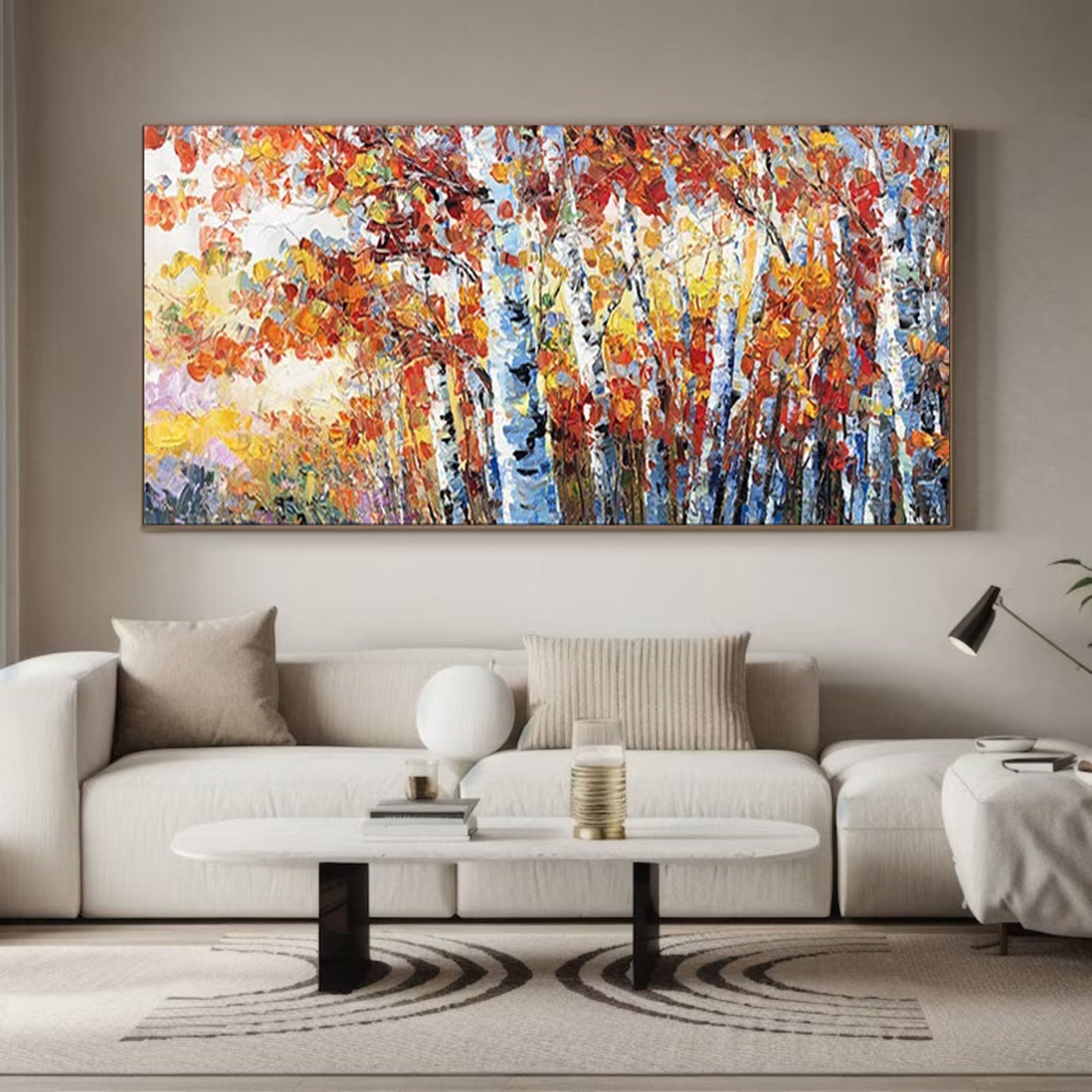 Autumn Whisper Large Colorful Forest Landscape Art #FT 042