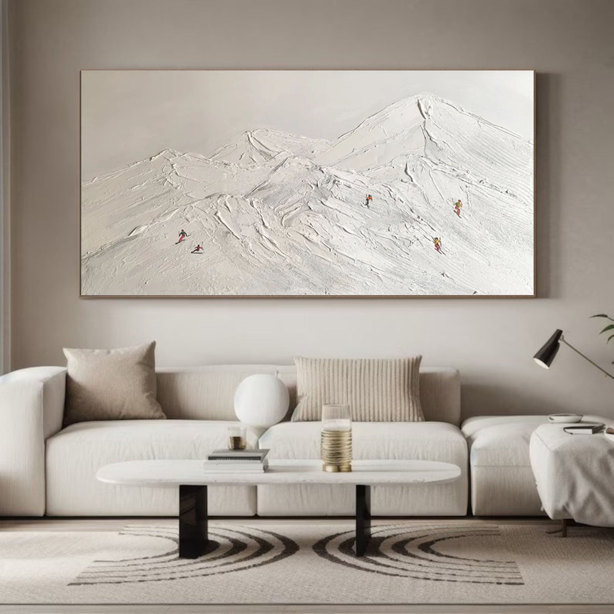 Minimalist Mountain Landscape Modern Ski Art for Home Decor #ASP 004