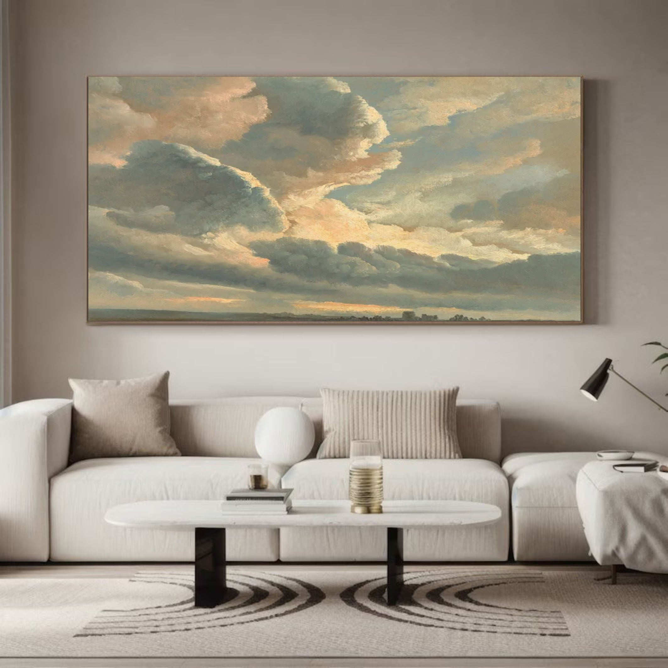 Expansive Sky Oil Painting Majestic Clouds Art for Home Decor #OS 054