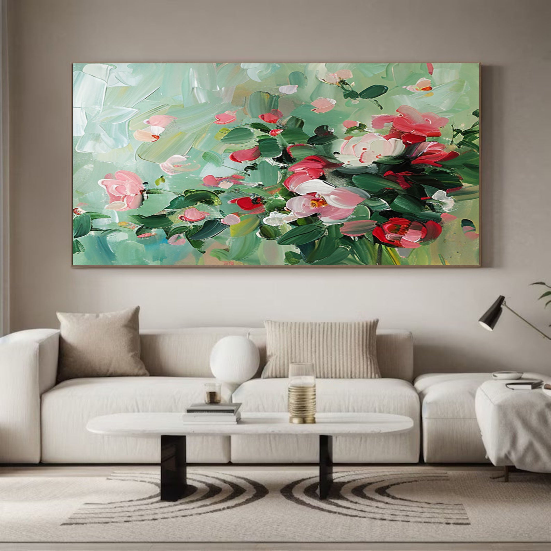 Botanical Beauty Canvas Print Colorful Abstract Floral Art #FT 007