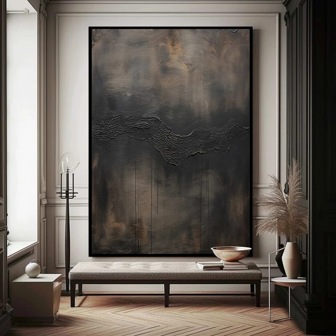 Textured Dark Abstract Canvas
