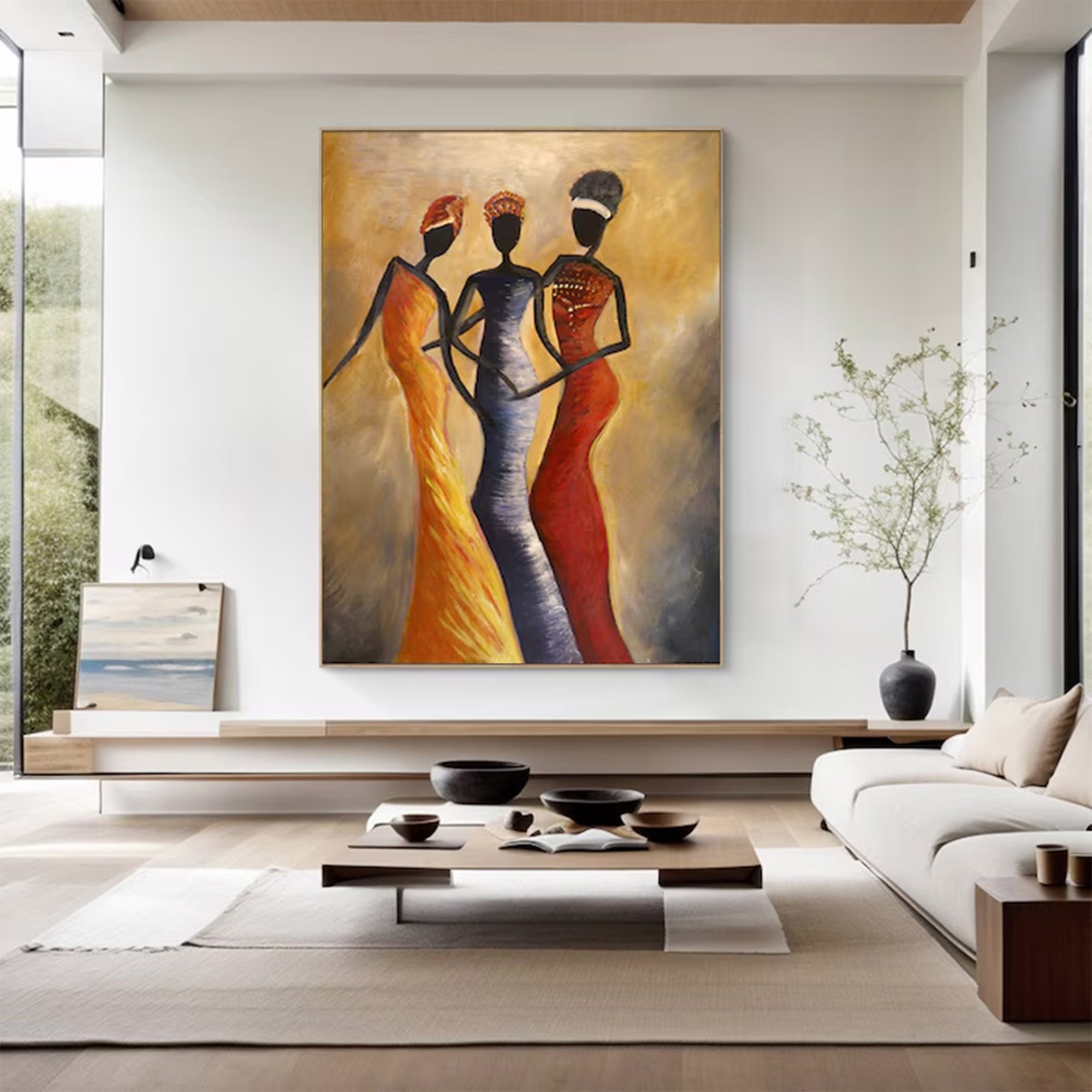 Large Contemporary Three Figures Art | KeiraArt #AG 143