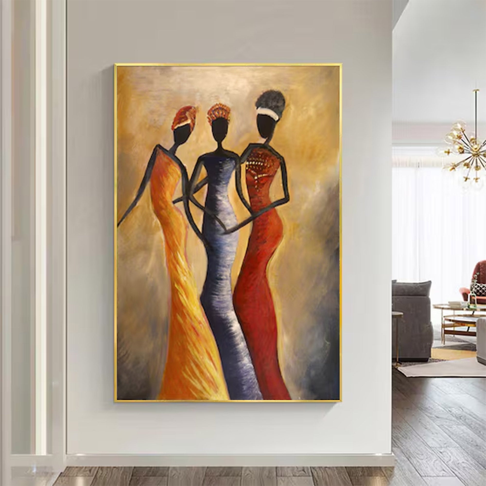 Large Contemporary Three Figures Art | KeiraArt #AG 143