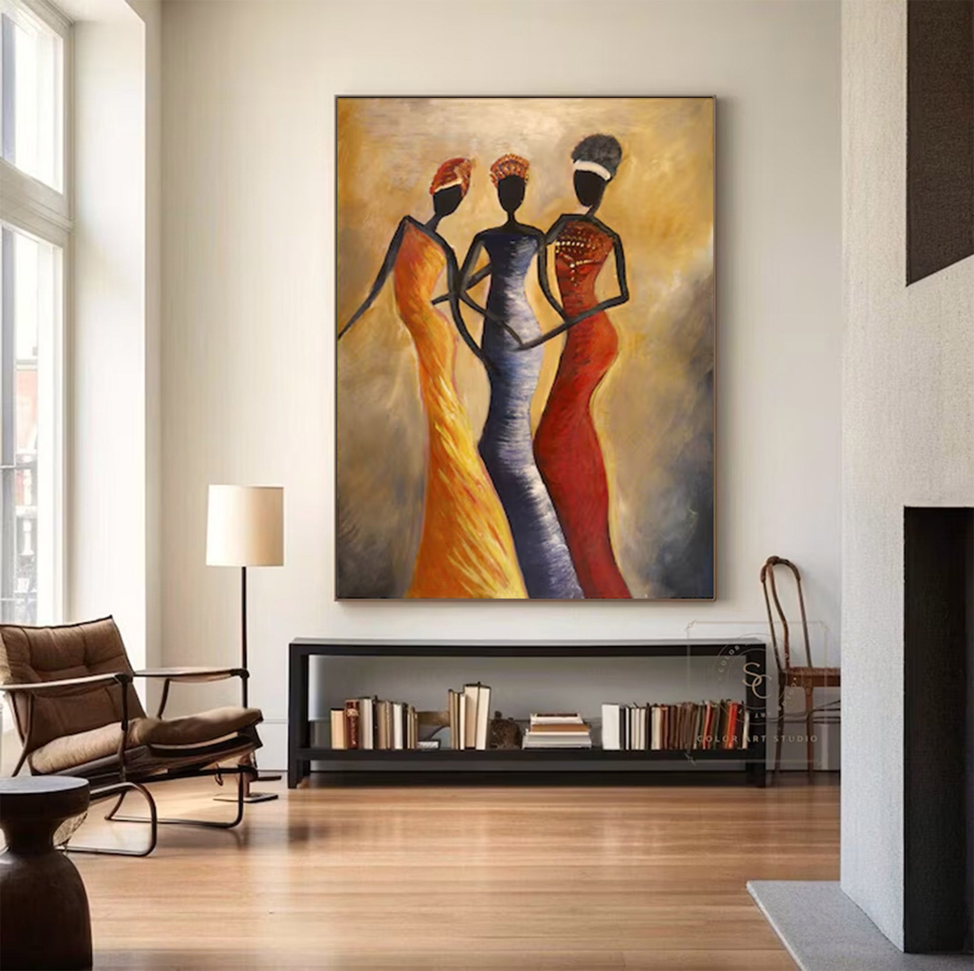 Large Contemporary Three Figures Art | KeiraArt #AG 143