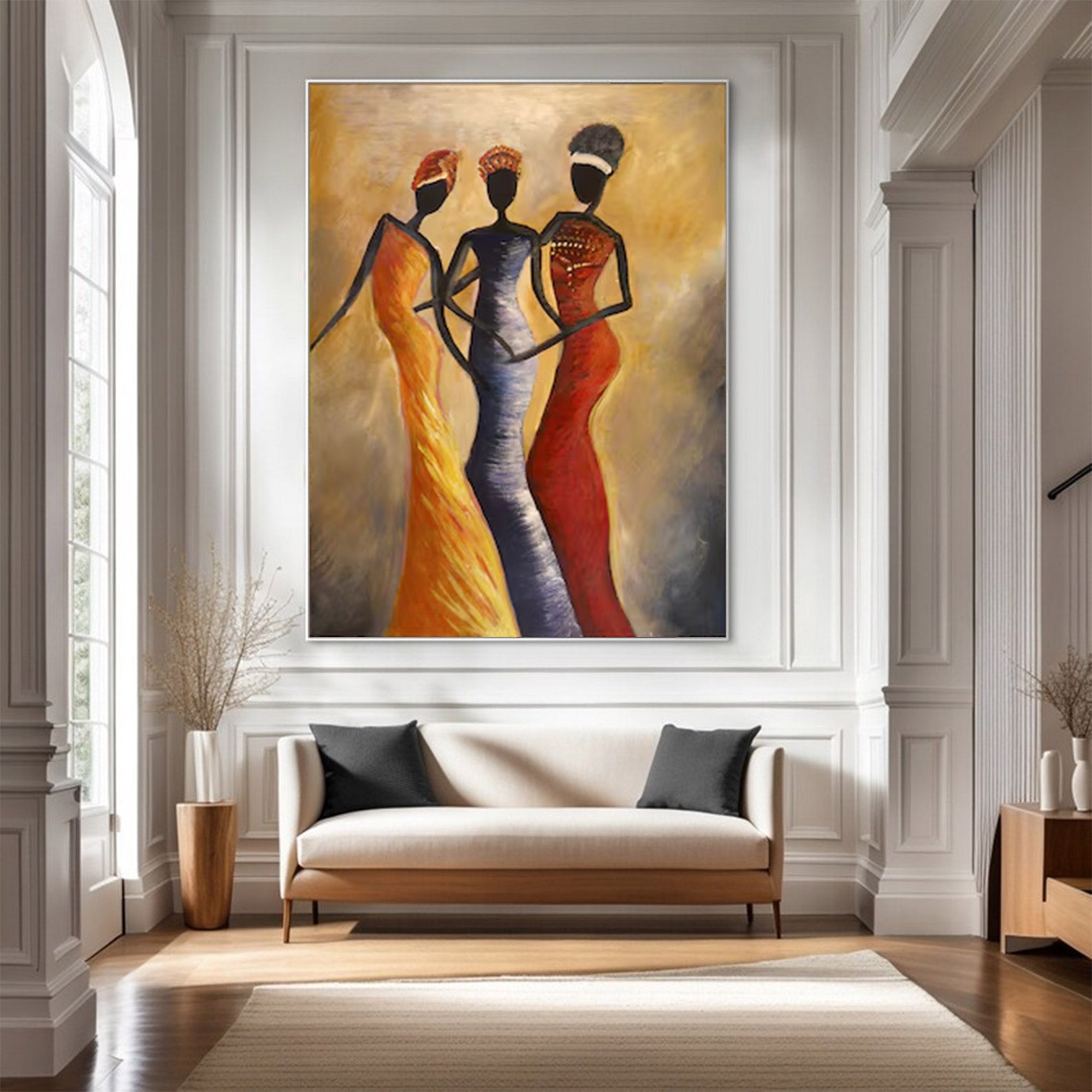 Large Contemporary Three Figures Art | KeiraArt #AG 143