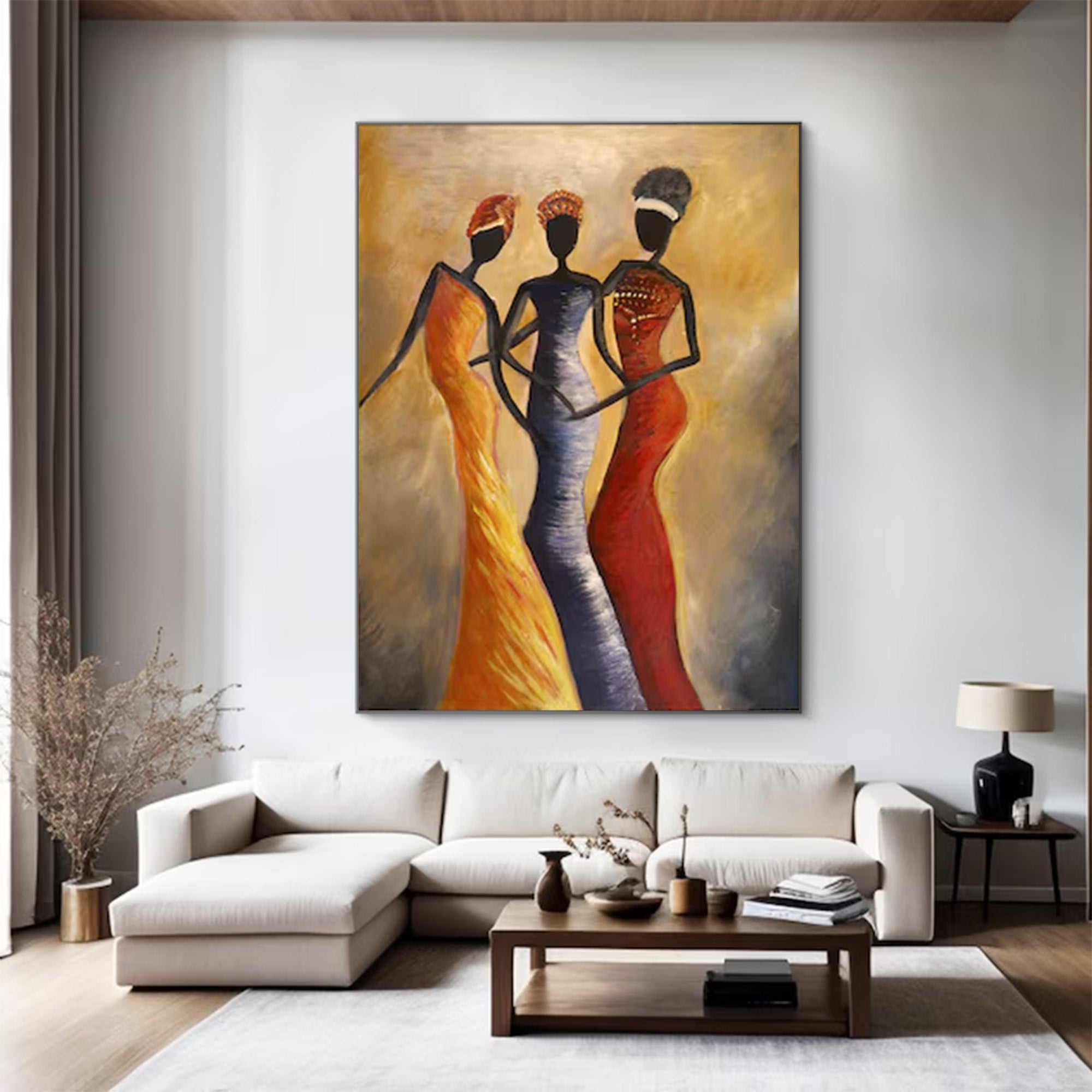 Large Contemporary Three Figures Art | KeiraArt #AG 143