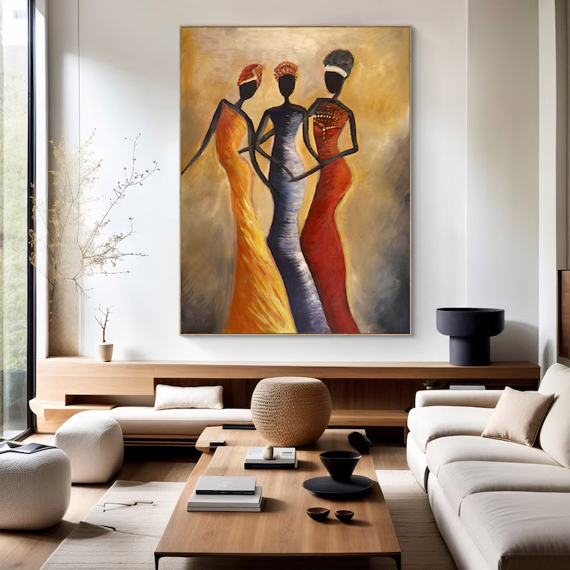 Large Contemporary Three Figures Art | KeiraArt #AG 143