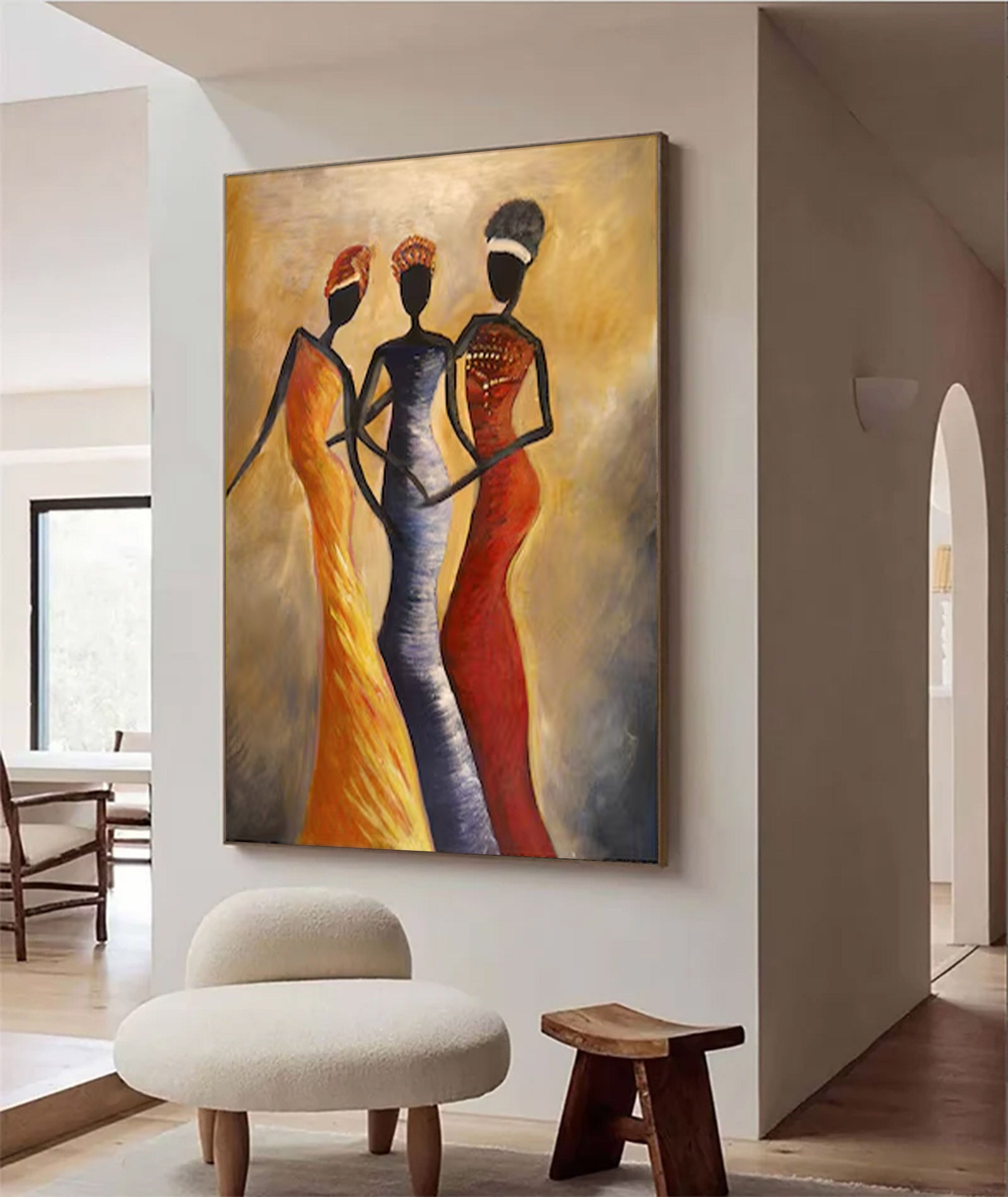 Large Contemporary Three Figures Art | KeiraArt #AG 143