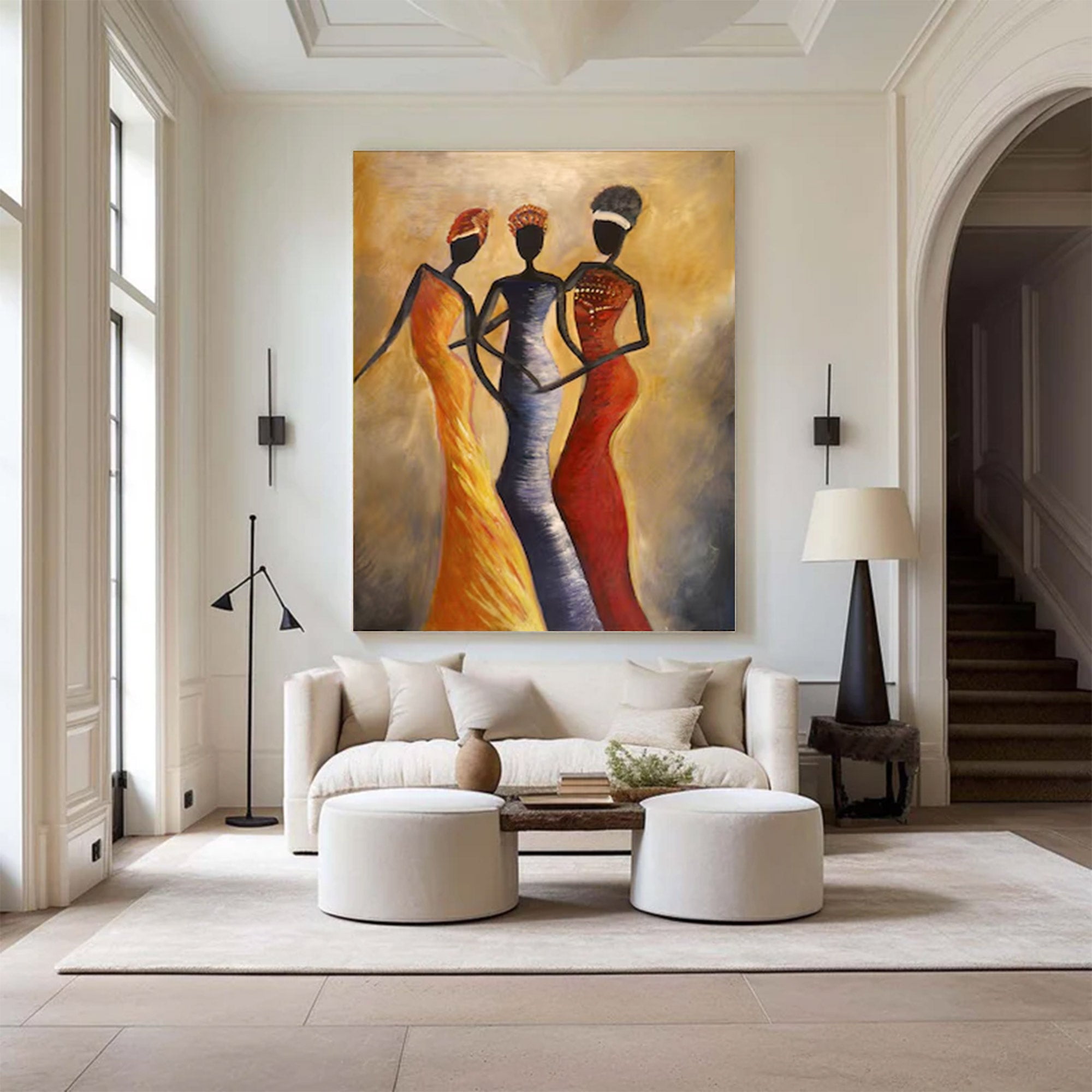 Large Contemporary Three Figures Art | KeiraArt #AG 143