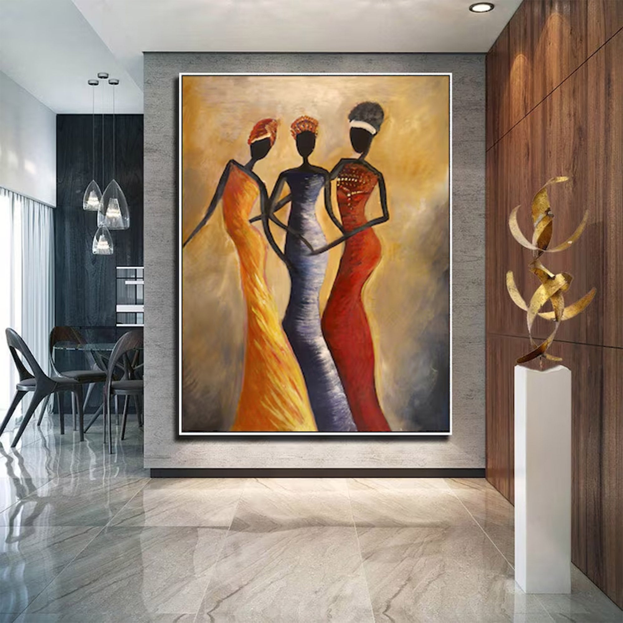 Large Contemporary Three Figures Art | KeiraArt #AG 143