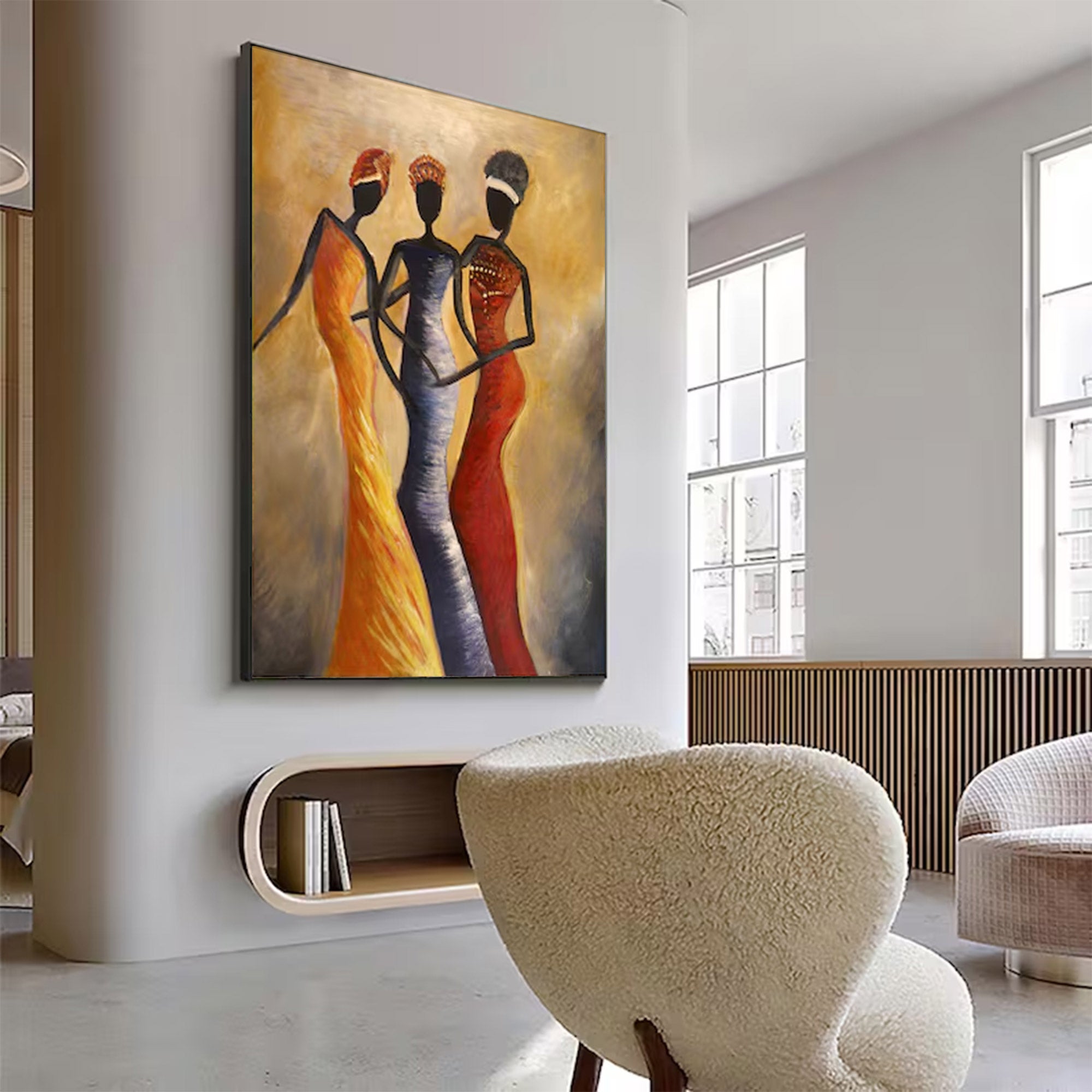 Large Contemporary Three Figures Art | KeiraArt #AG 143