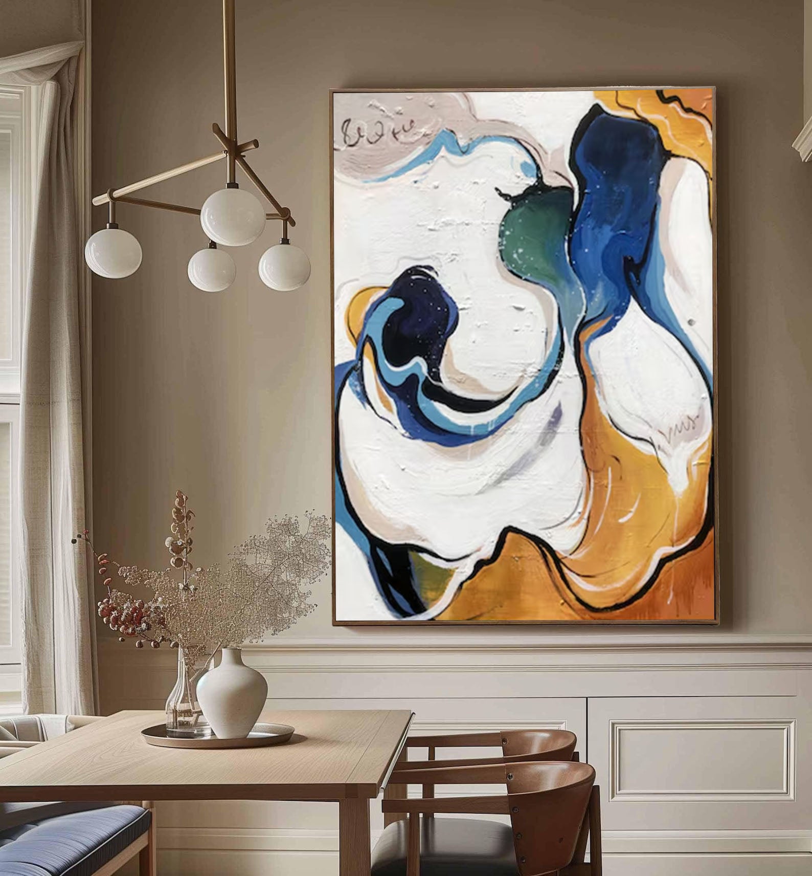 Artistic Waves Large Colorful Contemporary Painting #AP 043