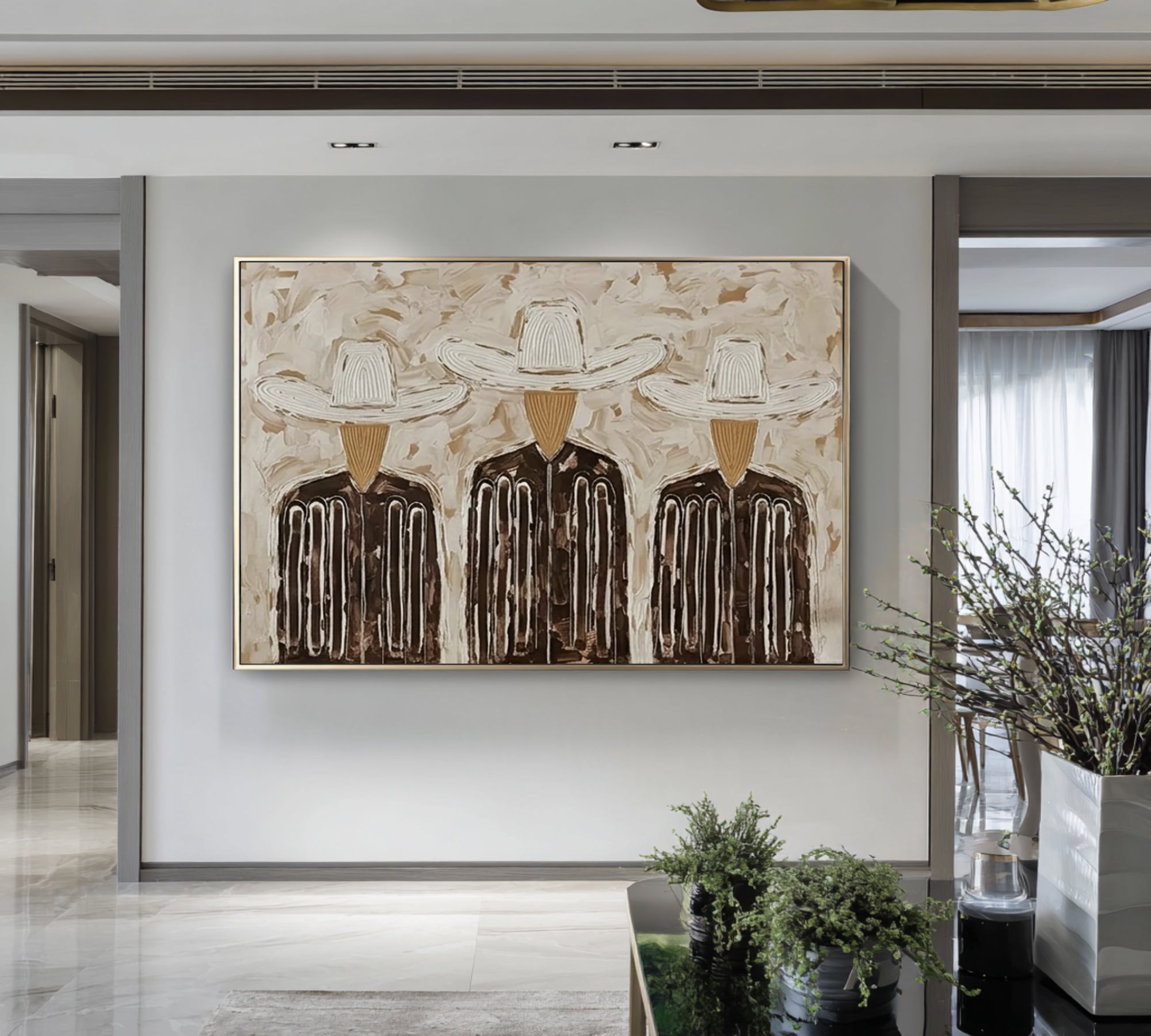 Modern Western Inspired Portrait Art Oversized Minimalist Painting | KeiraArt