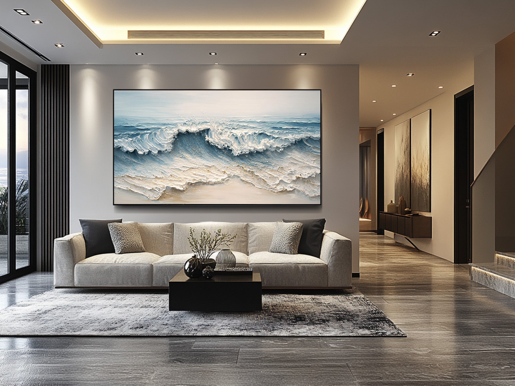 Ocean Inspired Textured Art for Modern Homes #AG 008