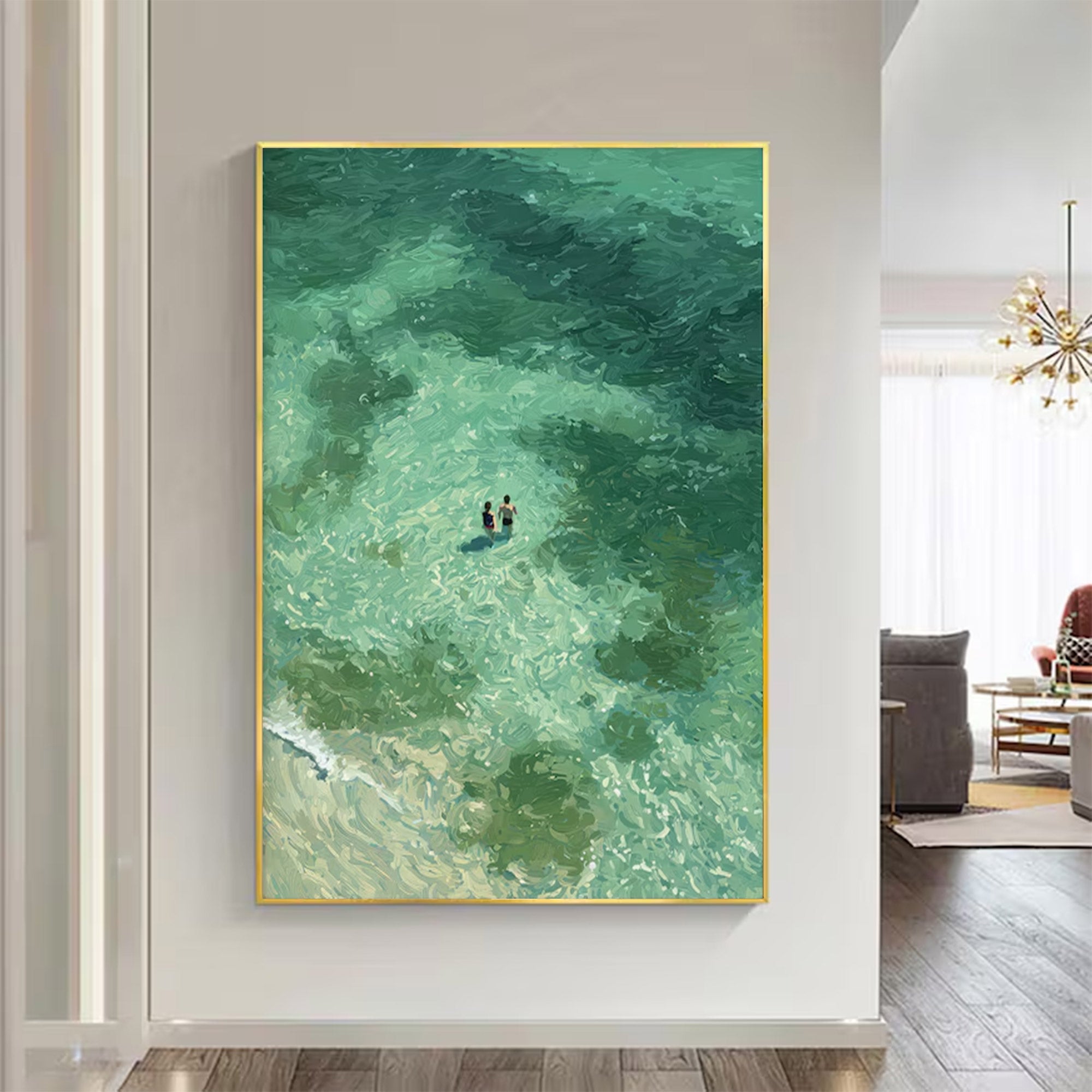 Large Green Abstract Seascape | KeiraArt #AG 144