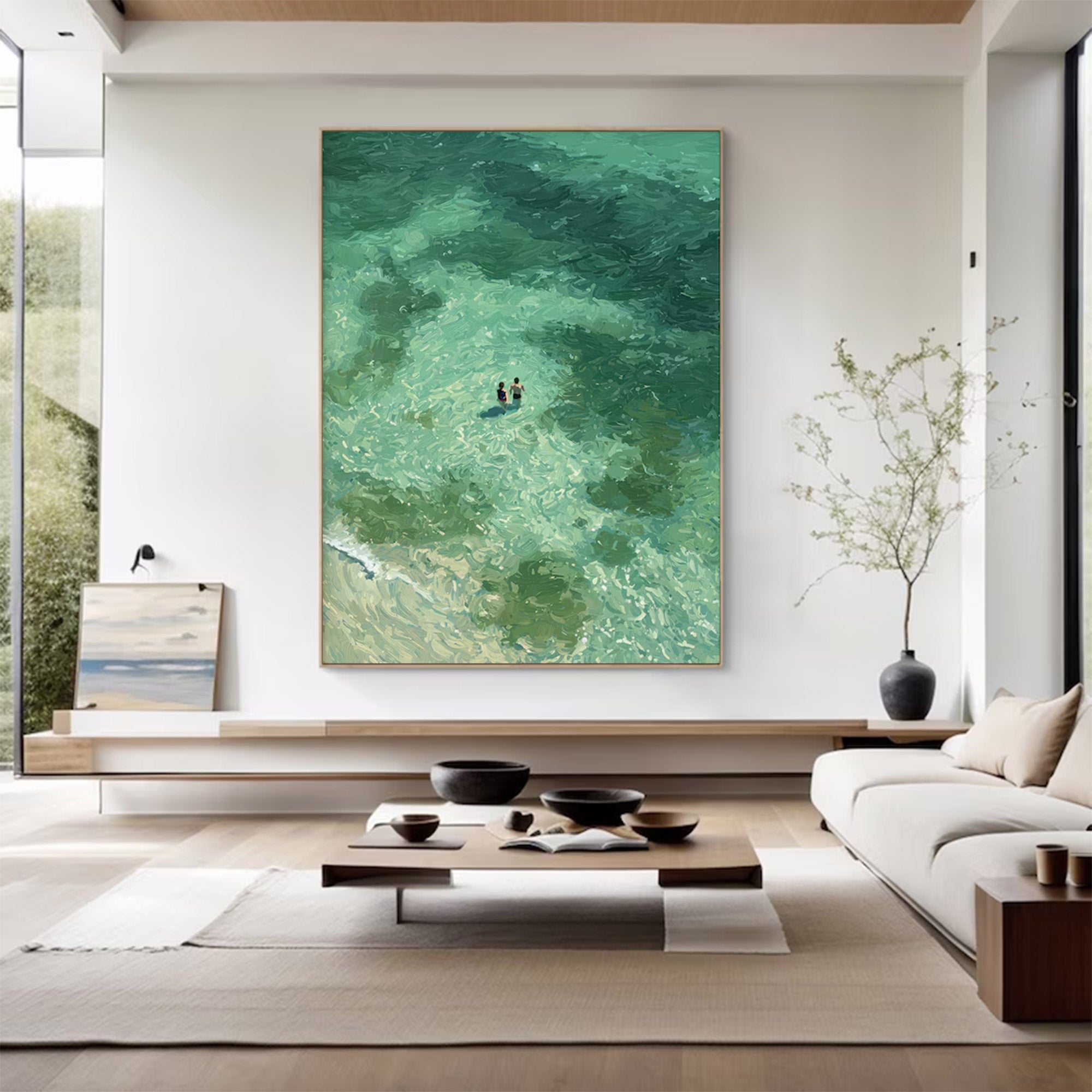 Large Green Abstract Seascape | KeiraArt #AG 144