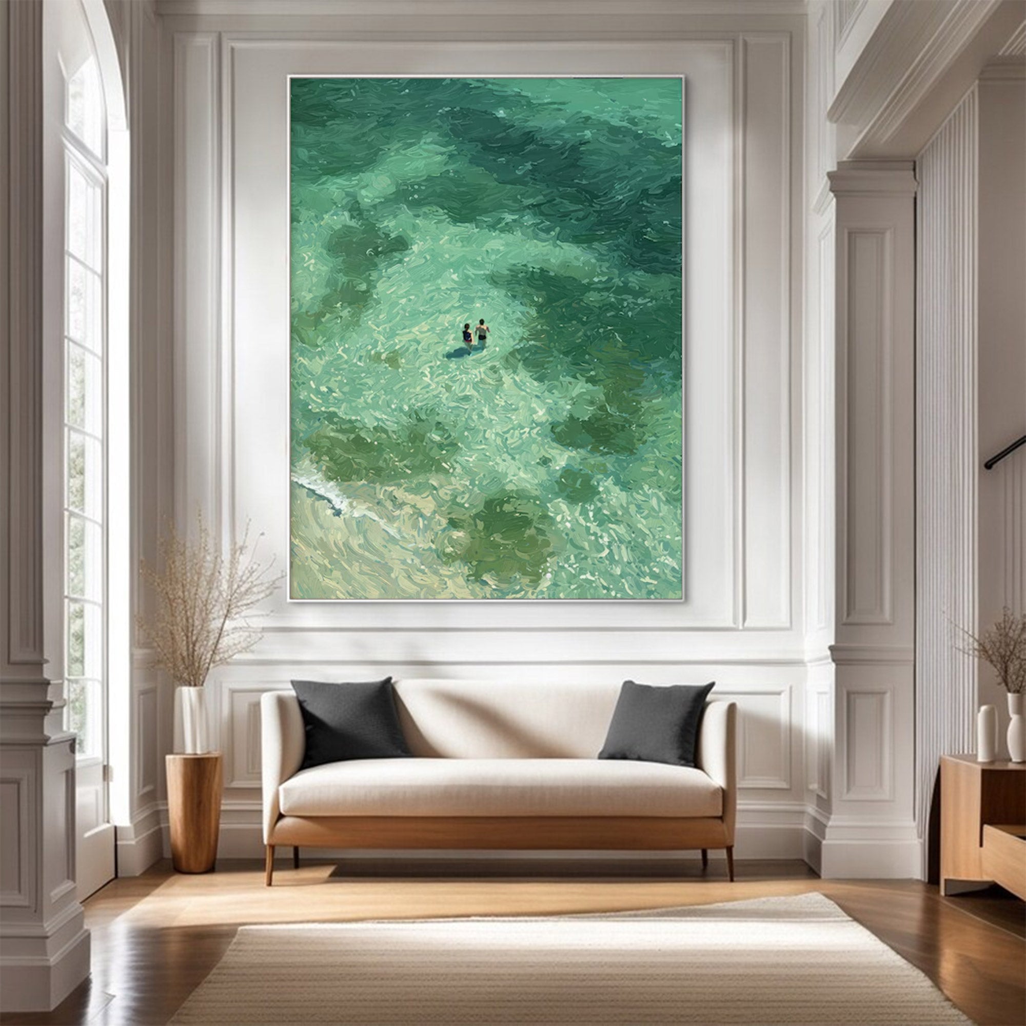 Large Green Abstract Seascape | KeiraArt #AG 144