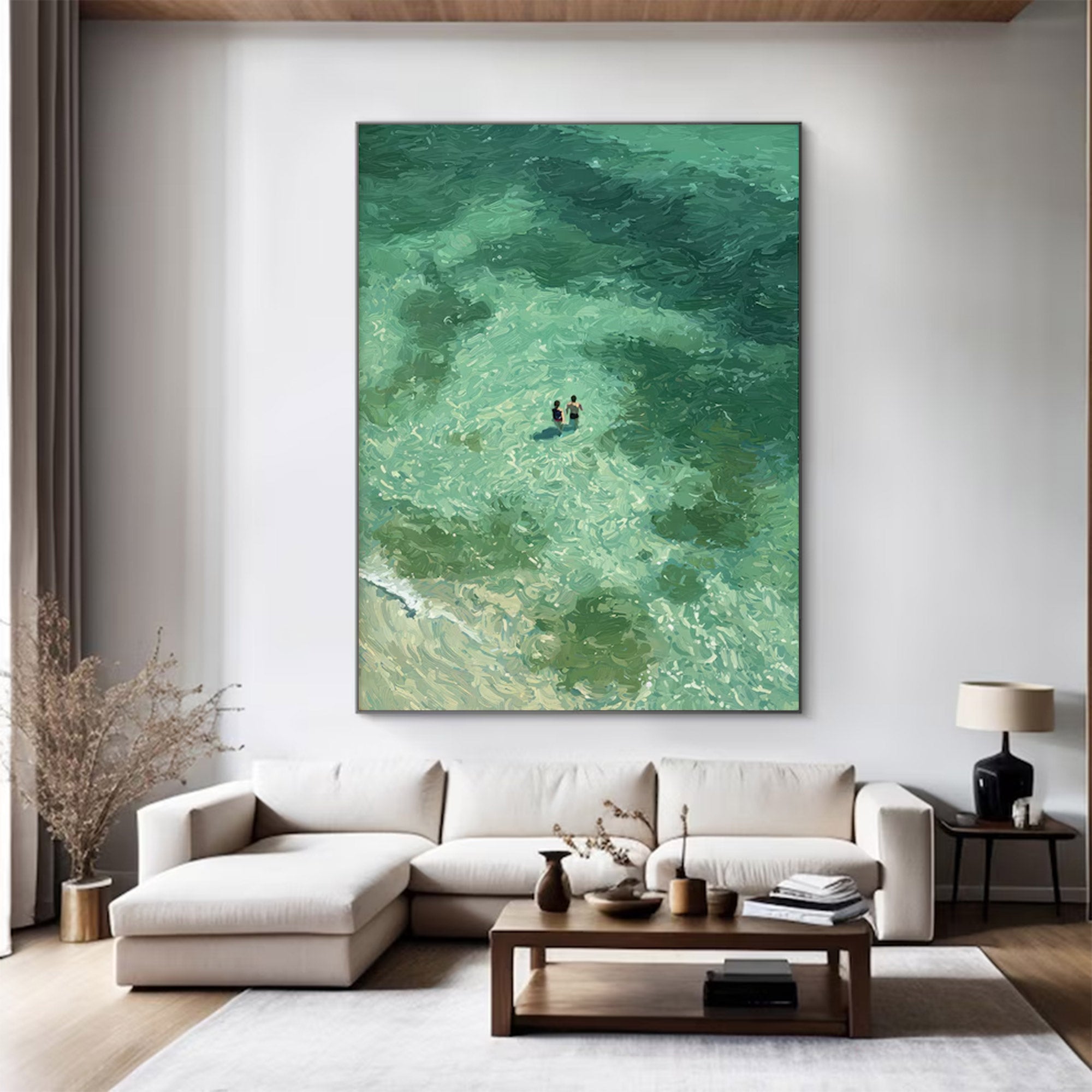 Large Green Abstract Seascape | KeiraArt #AG 144