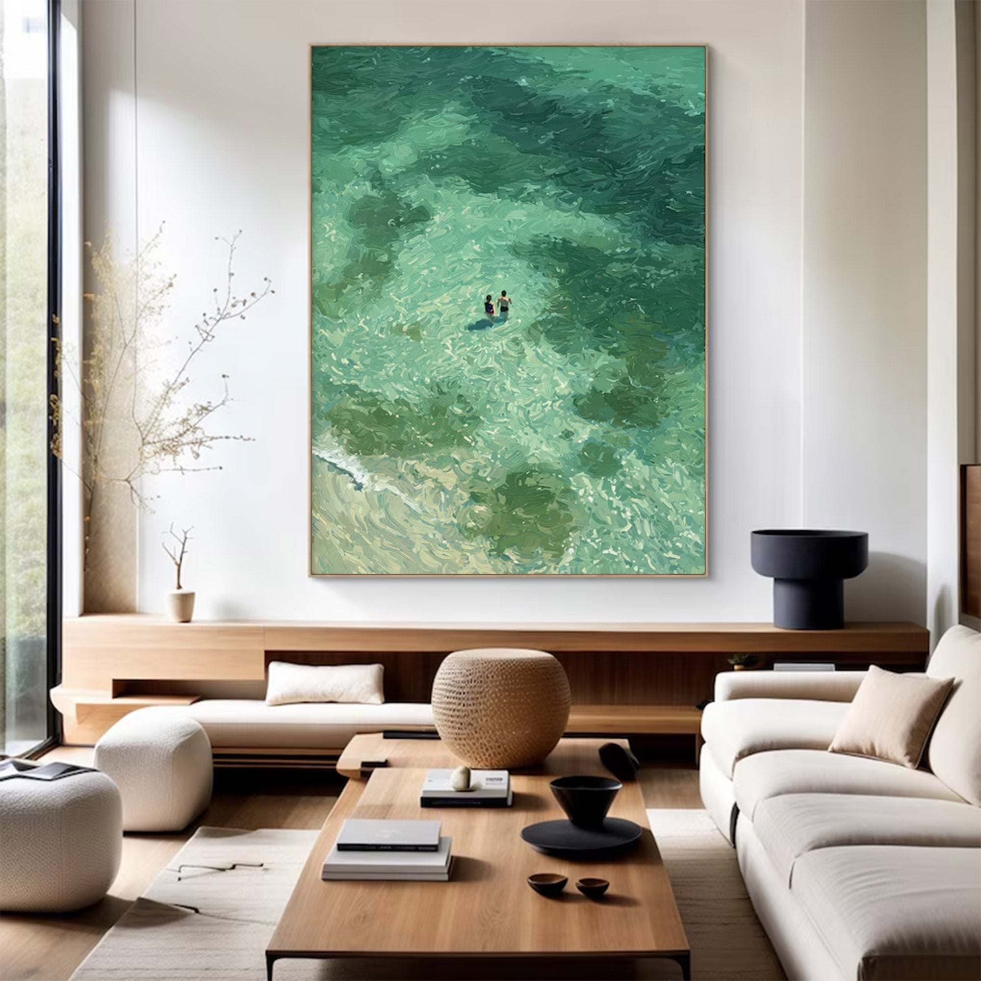 Large Green Abstract Seascape | KeiraArt #AG 144