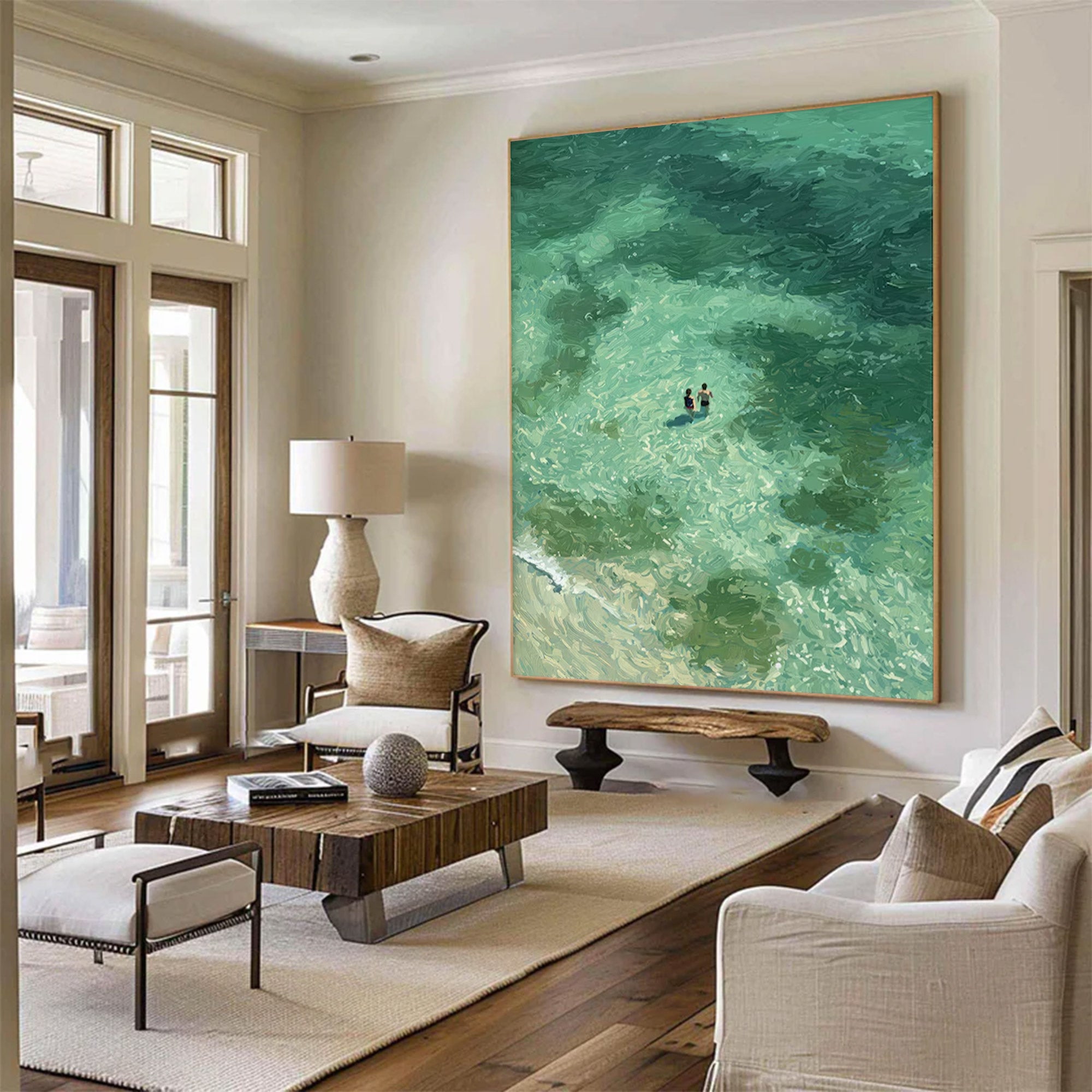 Large Green Abstract Seascape | KeiraArt #AG 144