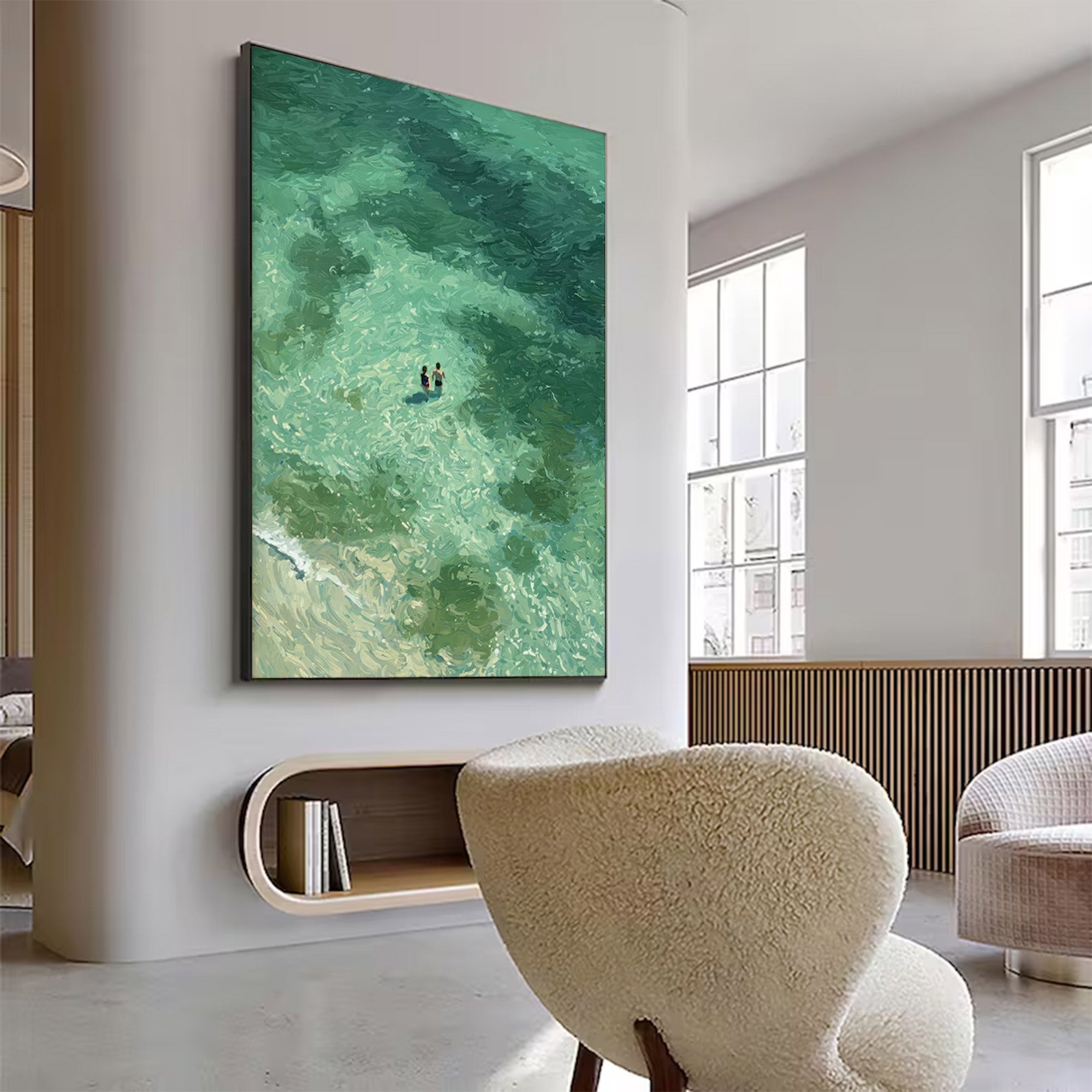 Large Green Abstract Seascape | KeiraArt #AG 144