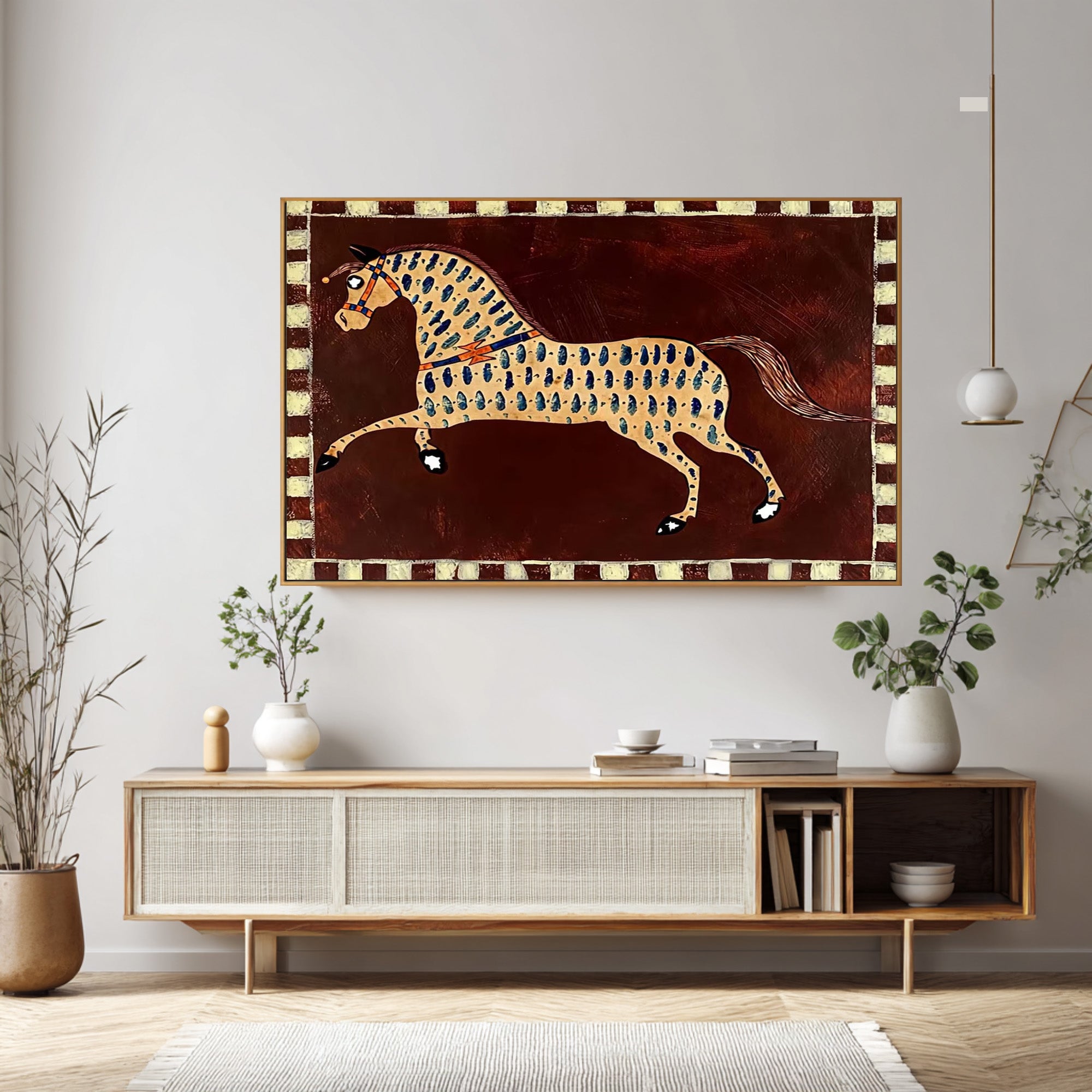 Large Decorative Horse Painting Rustic Contemporary Wall Art | KeiraArt 