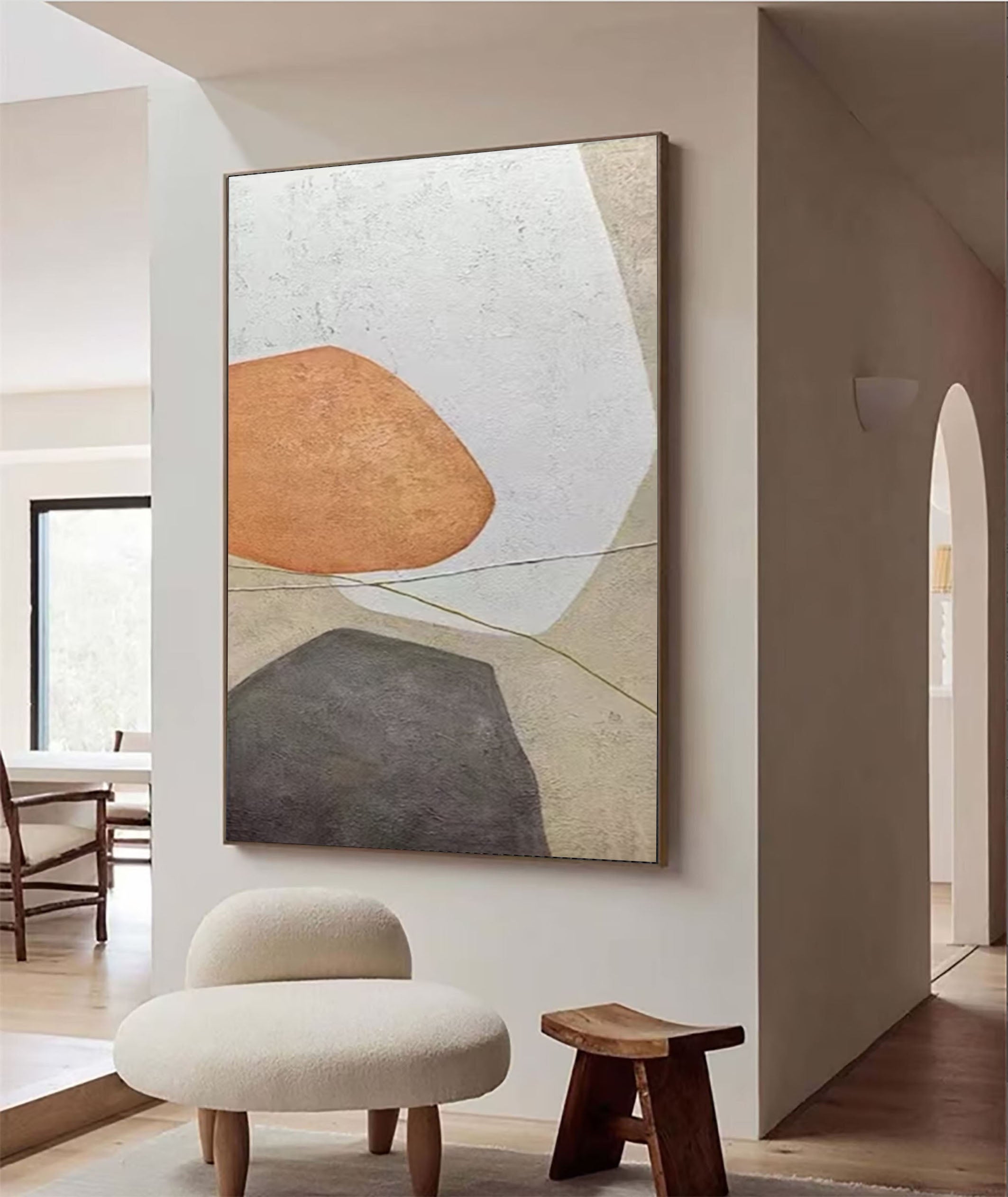 Earthen Harmony Abstract Geometric Art with Natural Tones #MCP 028