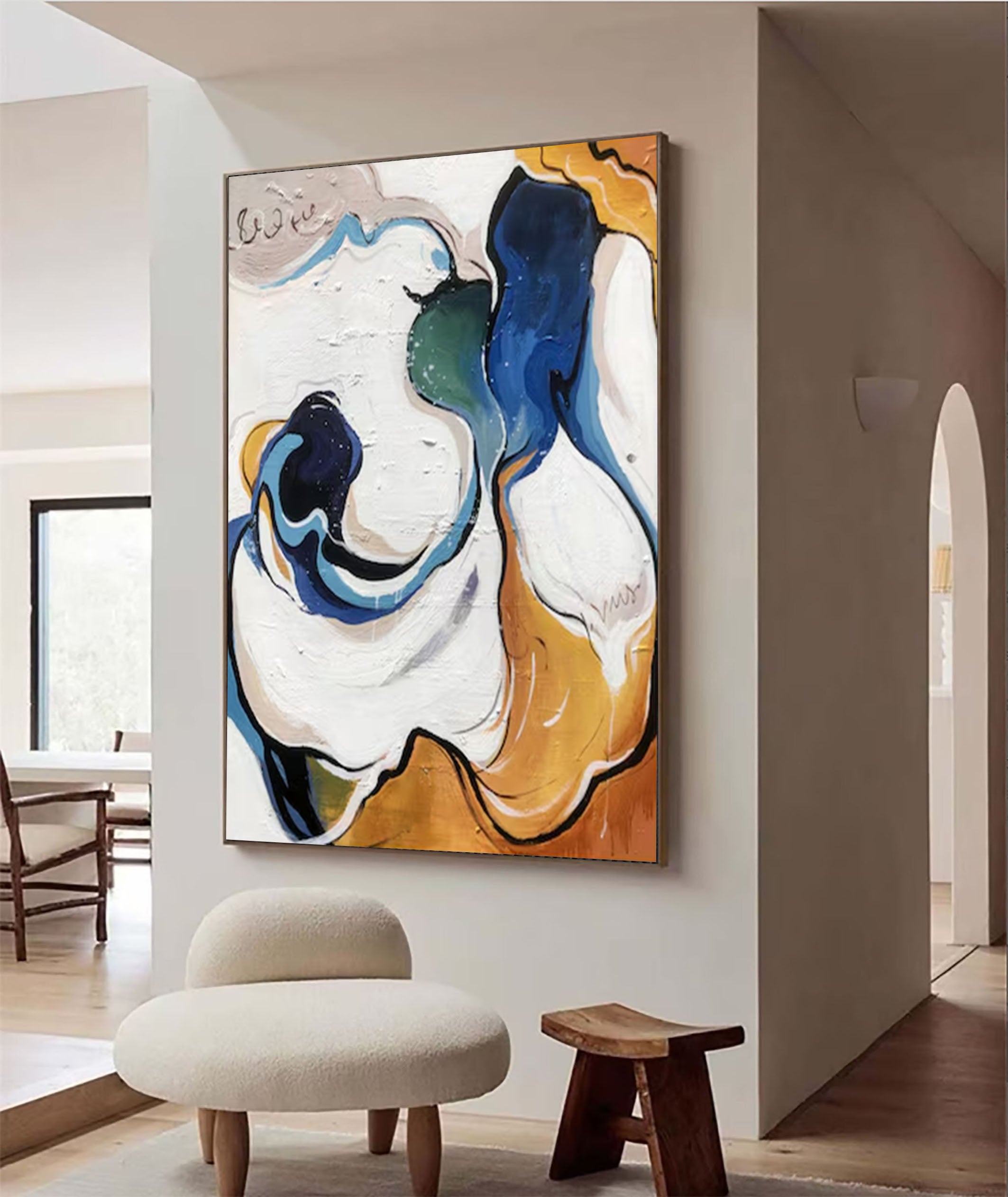 Artistic Waves Large Colorful Contemporary Painting #AP 043